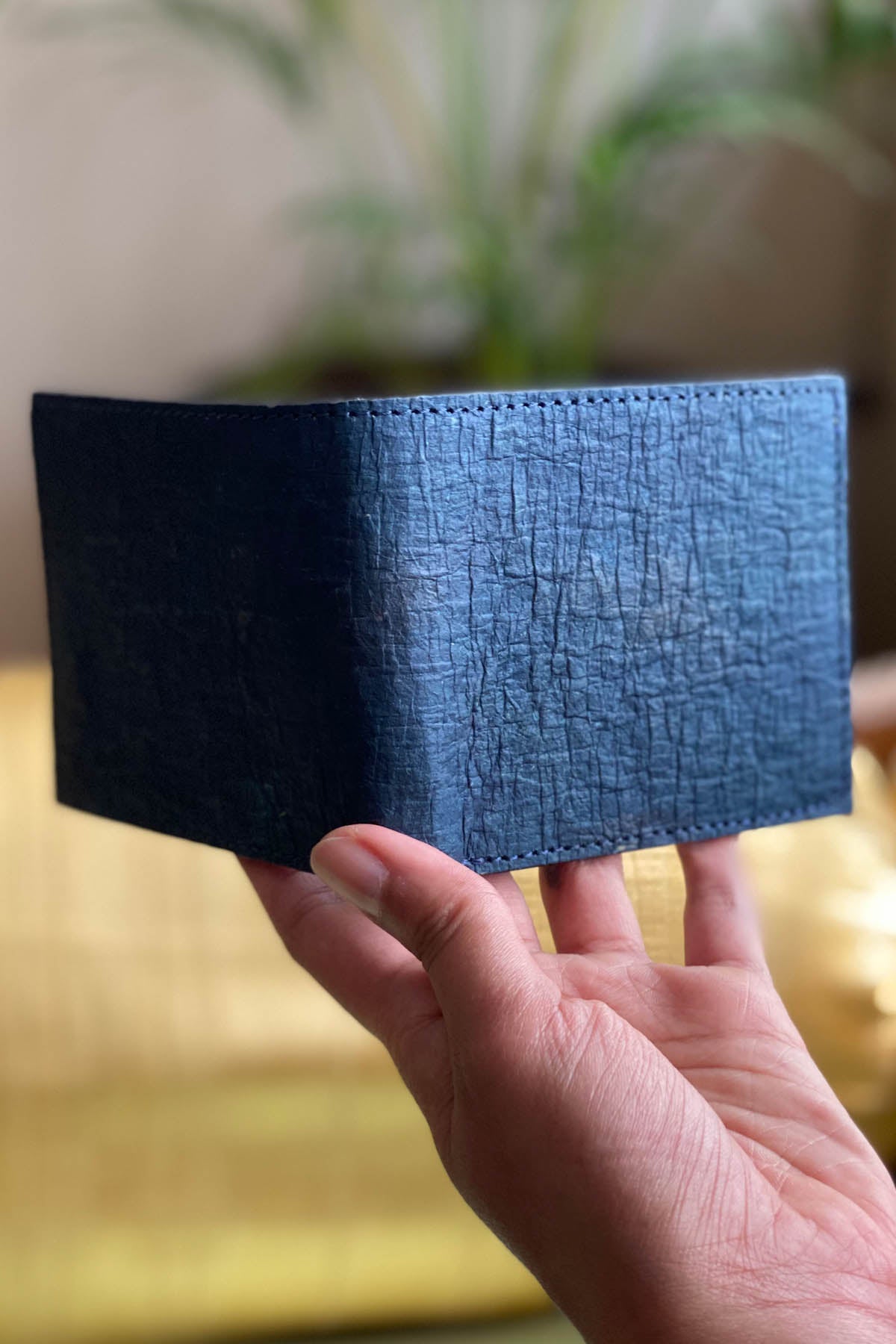 Navy Blue Coconut Leather Wallet