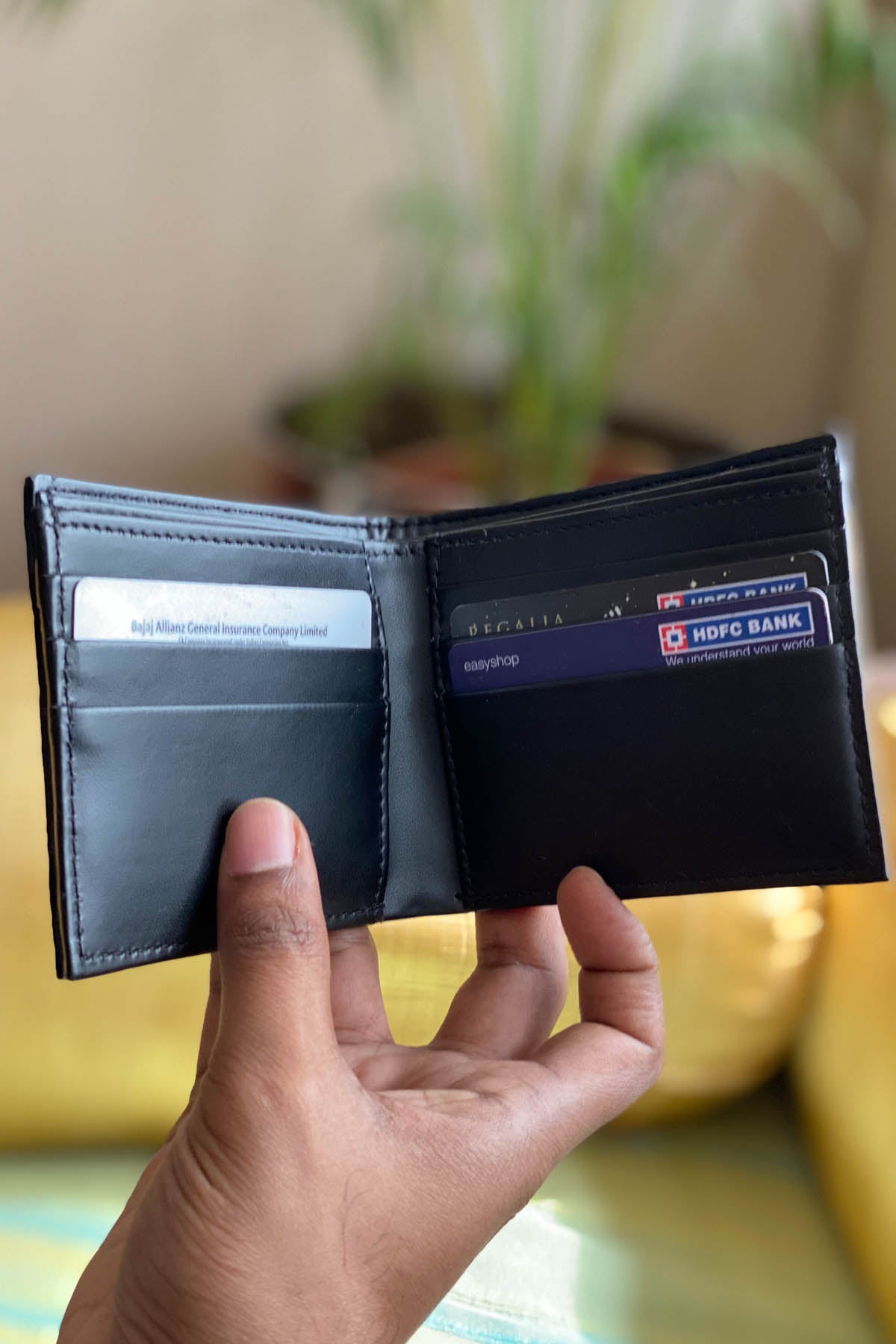 Navy Blue Coconut Leather Wallet