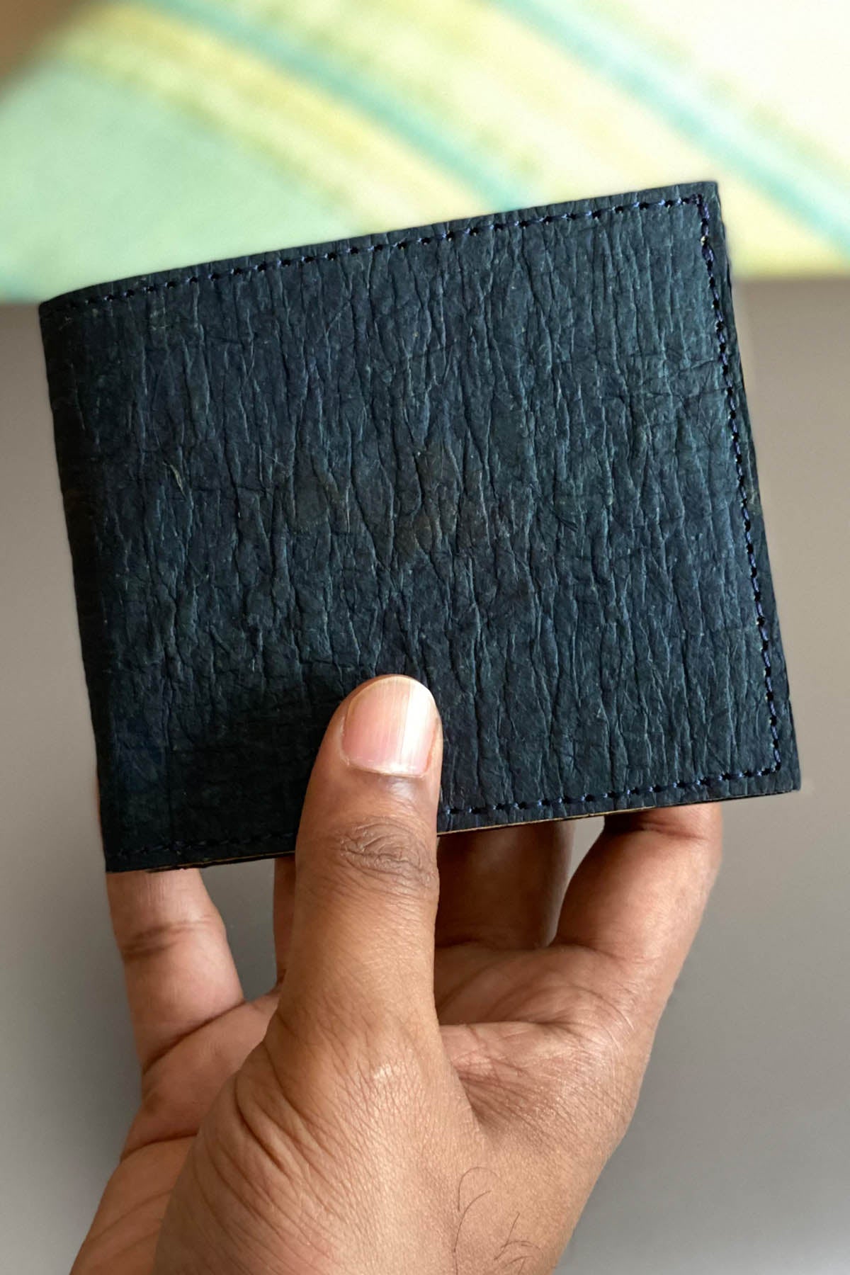 Navy Blue Coconut Leather Wallet