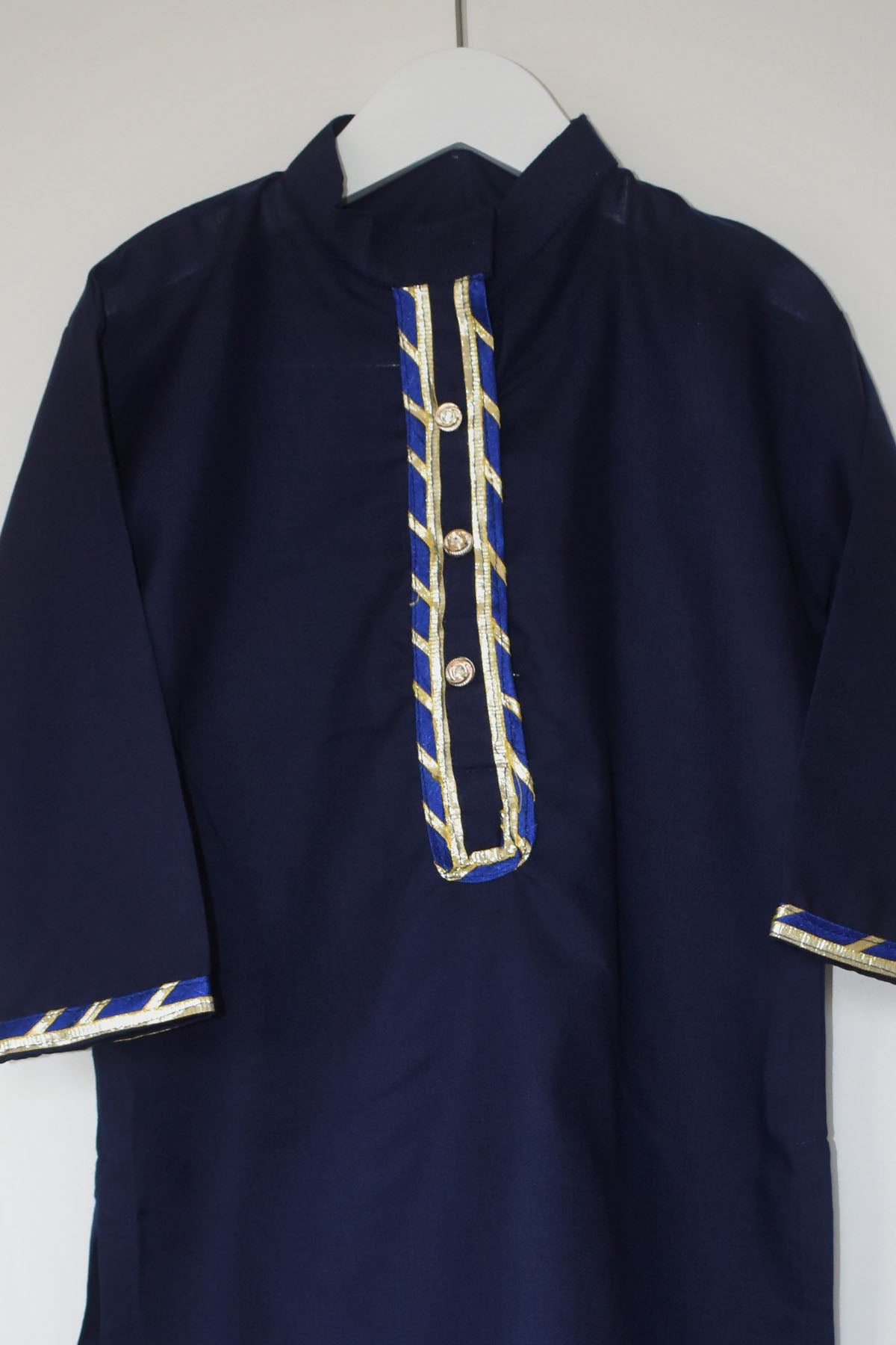 Navy Blue Cotton Kurta Set