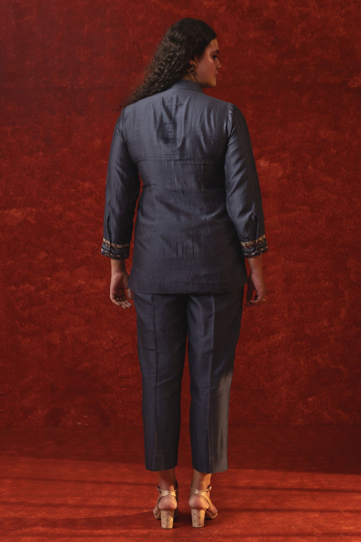 Navy Blue Floral Co-ord Set