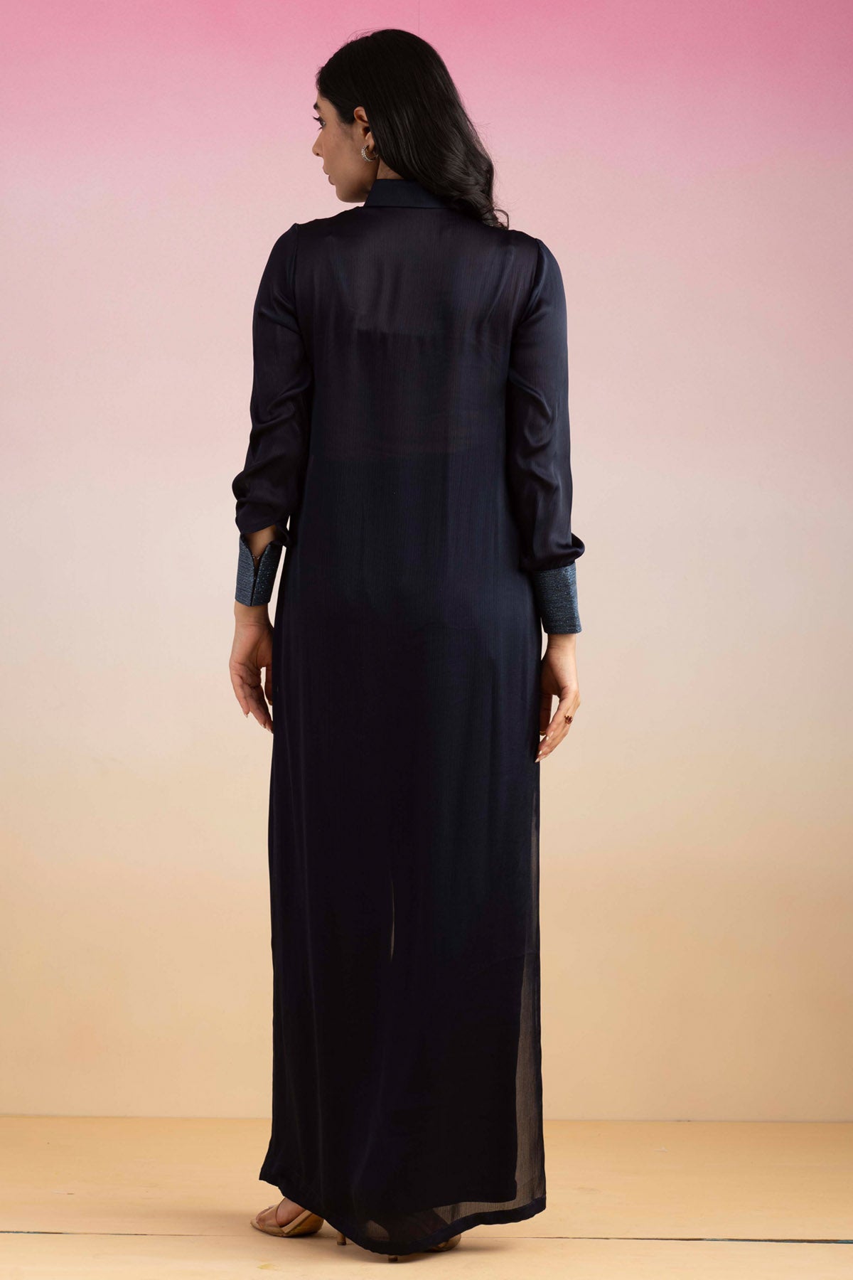 Navy Blue High Low Co-ord Set