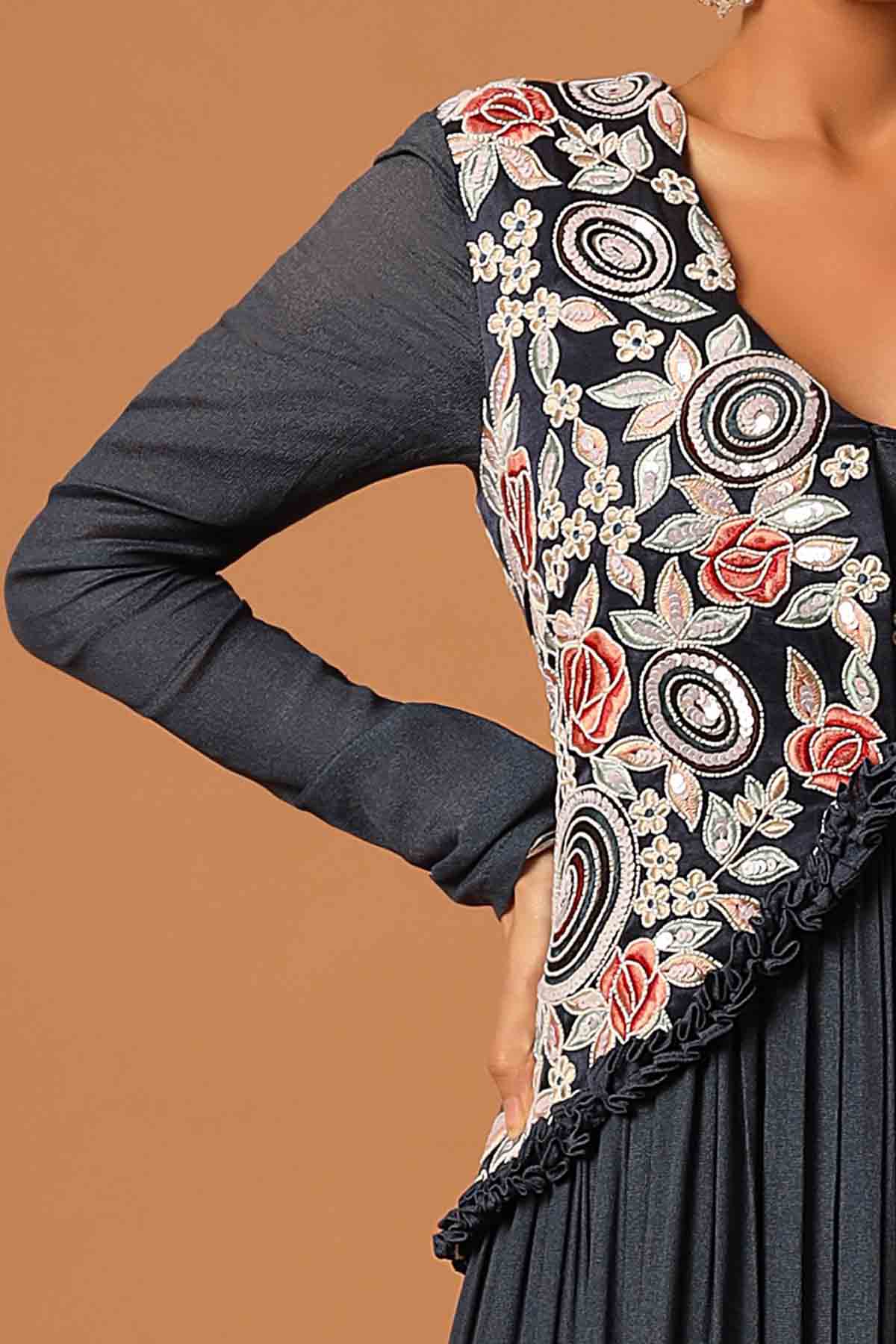 Navy Blue Layered Maxi Dress