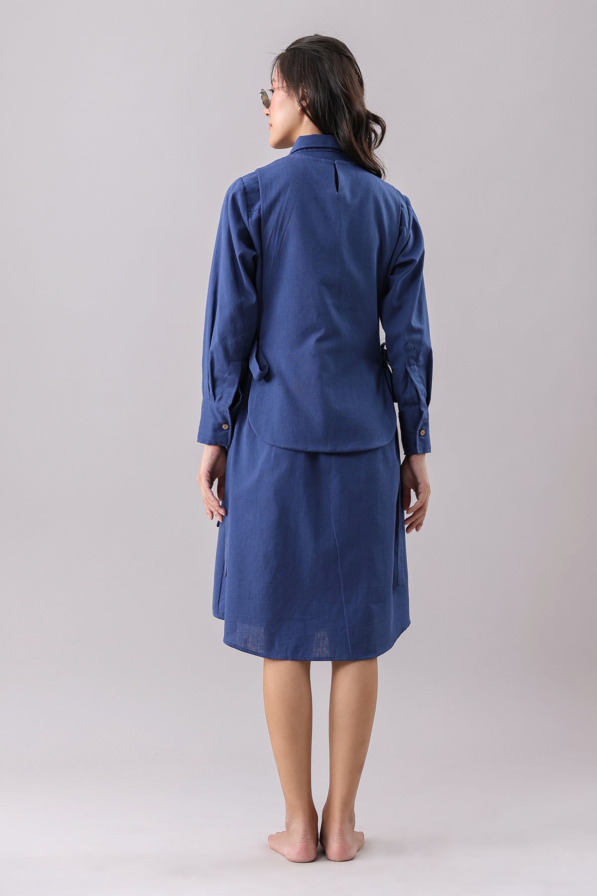 Navy Blue Shirt Dress & Bib