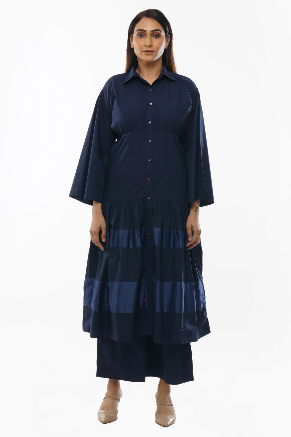 Khat Clothing Navy Blue Shirt Kurta & Pants for women online at ScrollnShops