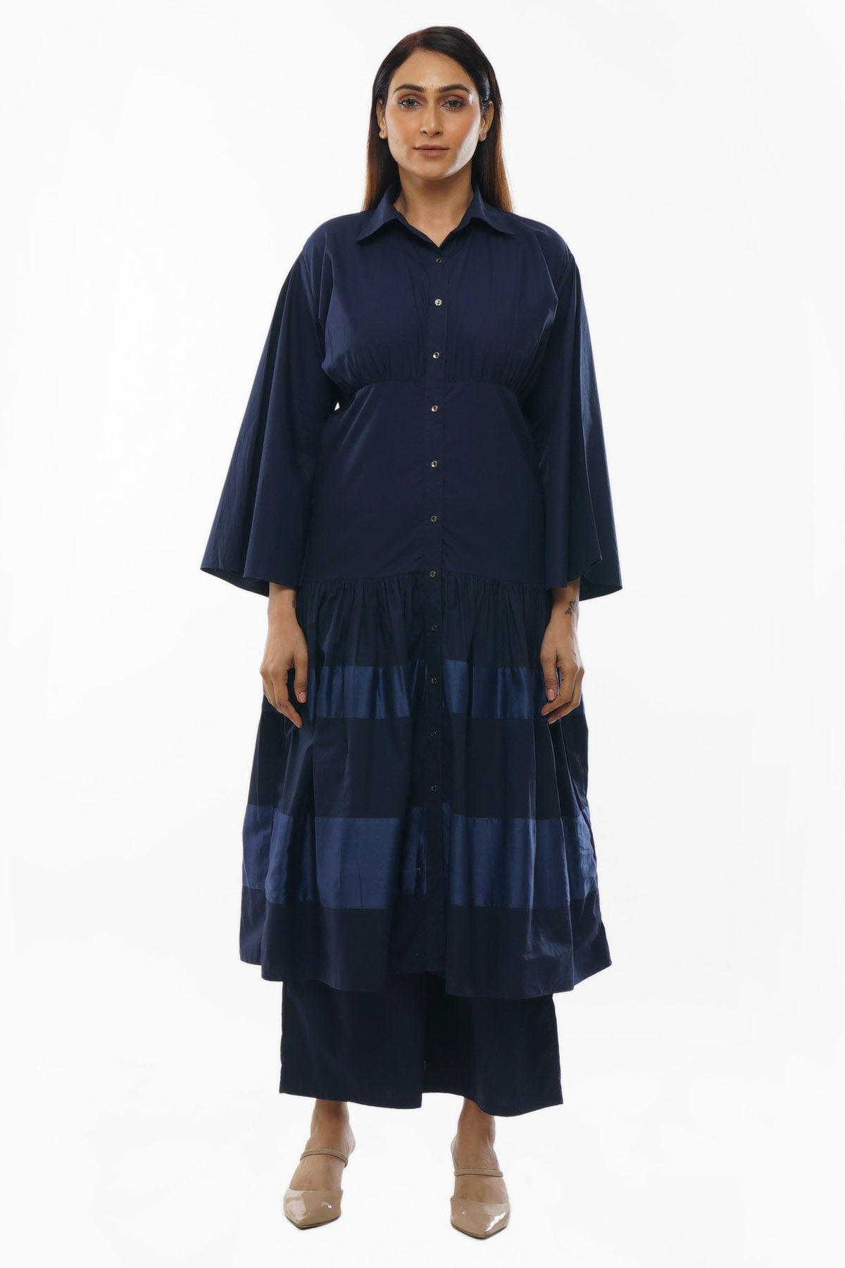 Buy Designer Navy Blue Shirt Kurta & Pants Online