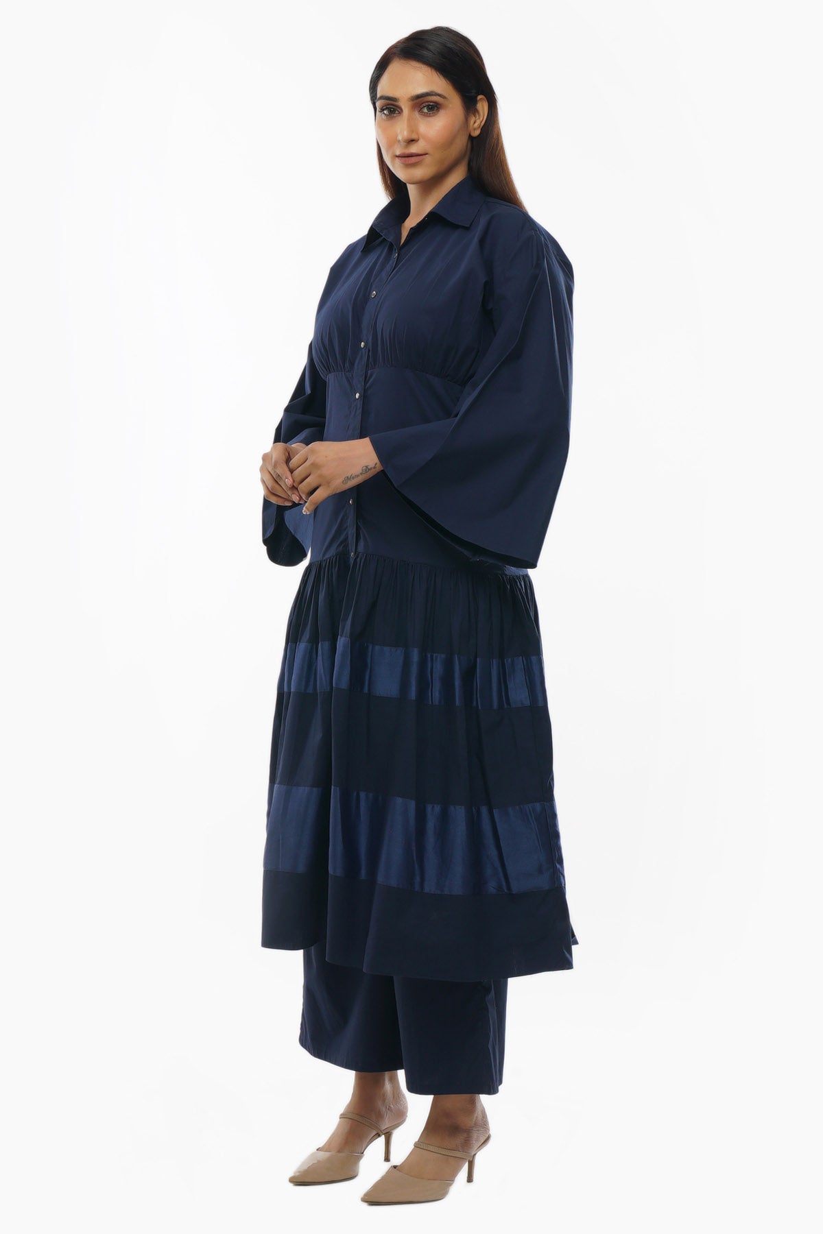 Navy Blue Shirt Kurta & Pants