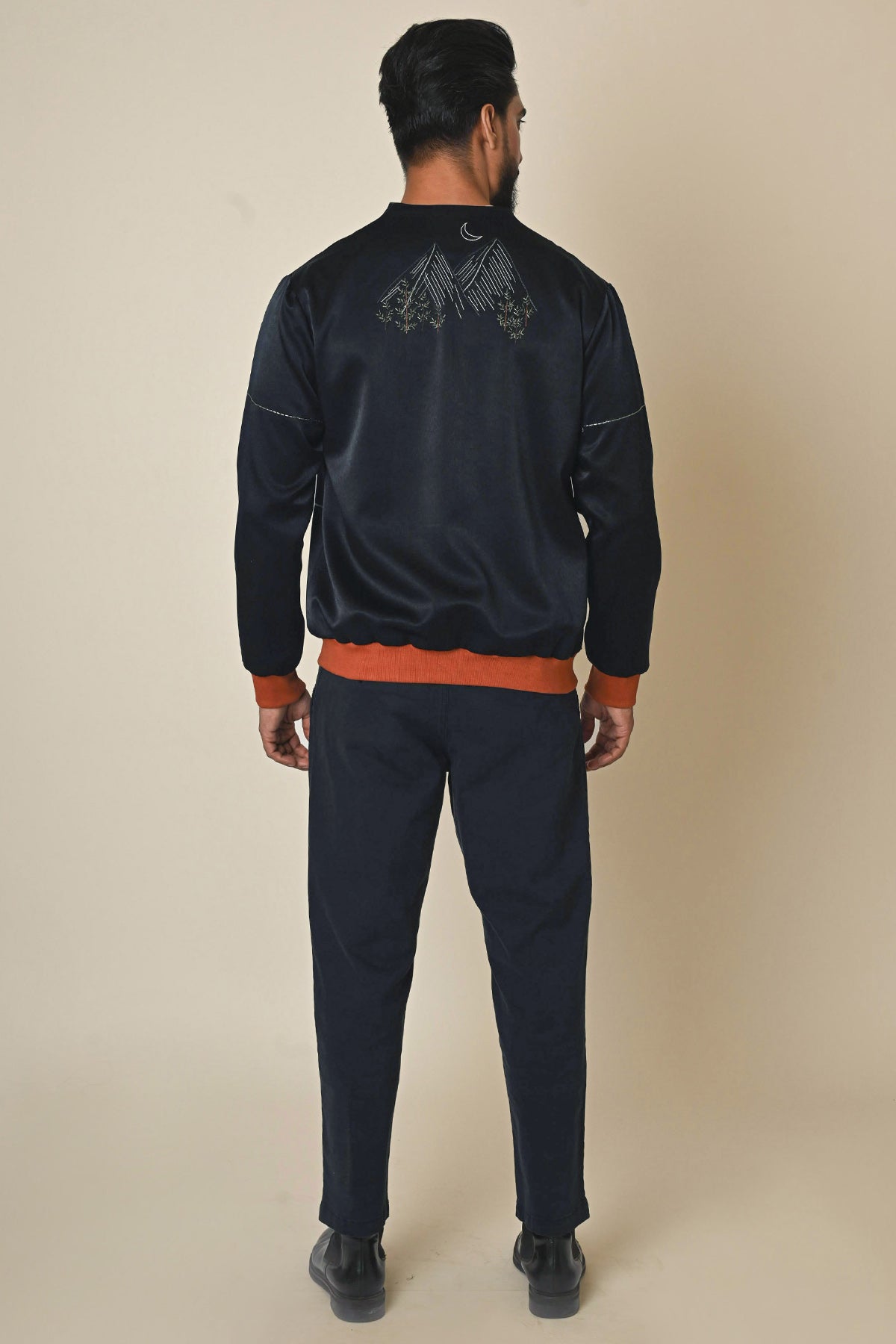 Navy Blue Thread Bomber Jacket