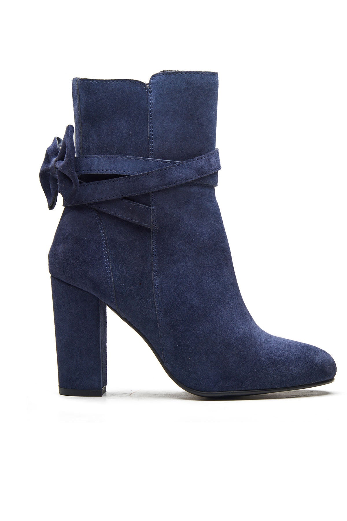 Buy Navy Bow Detail Ankle Boots by Dang Shoes for women online at ScrollnShops