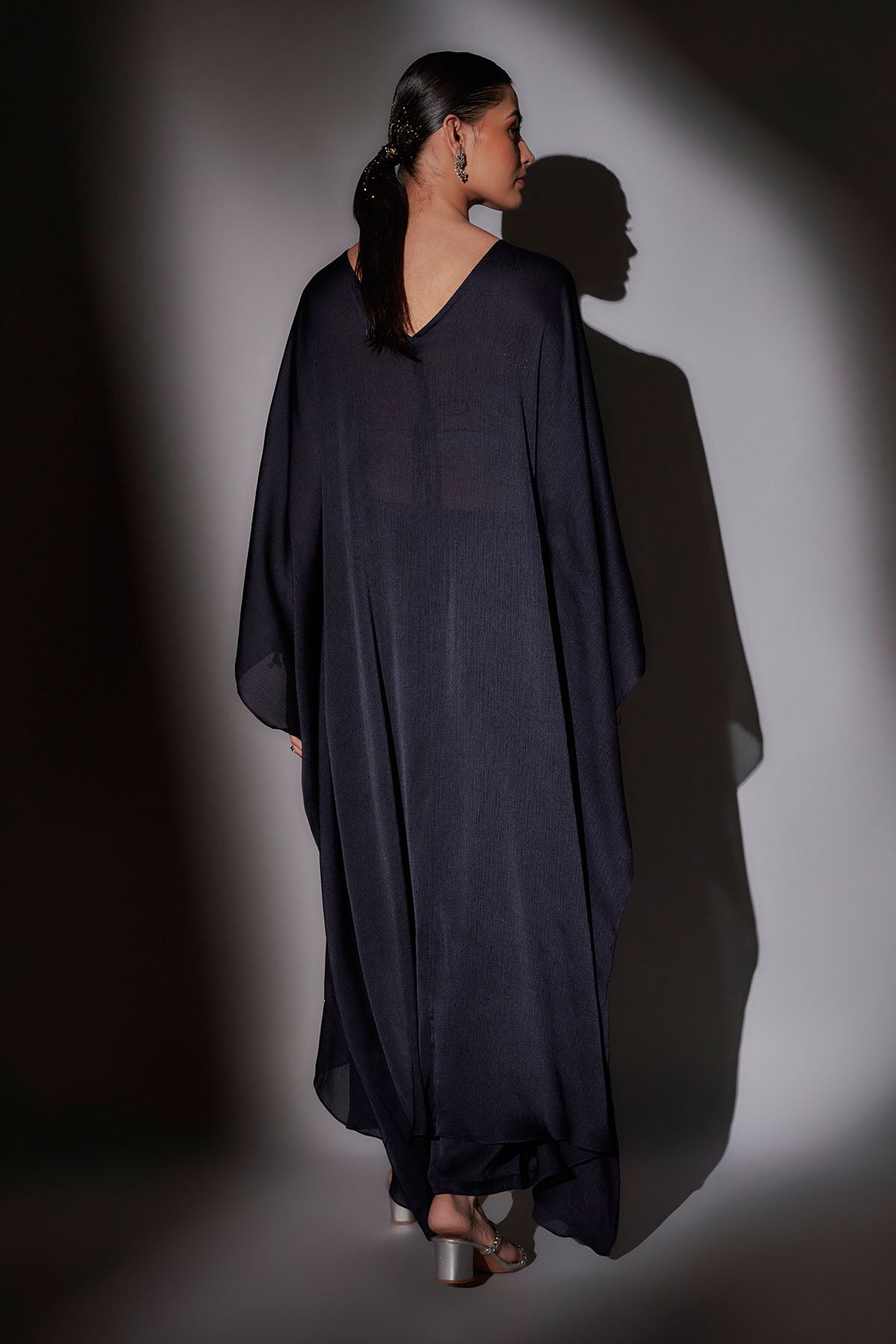 Navy Dori Embroidered Kaftan Set