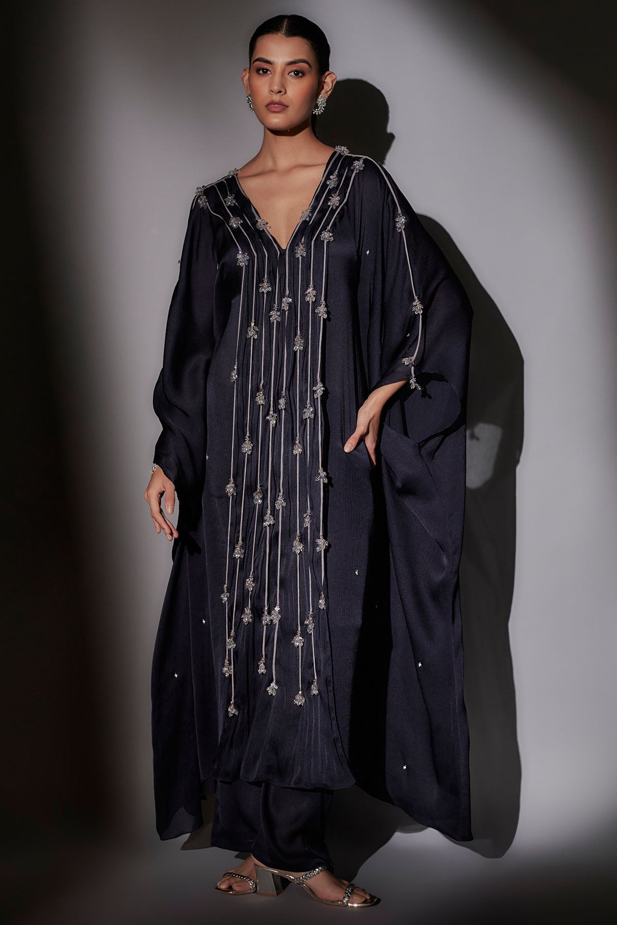 Buy Navy Dori Embroidered Kaftan Set by Ajiesh Oberoi for women online at ScrollnShops