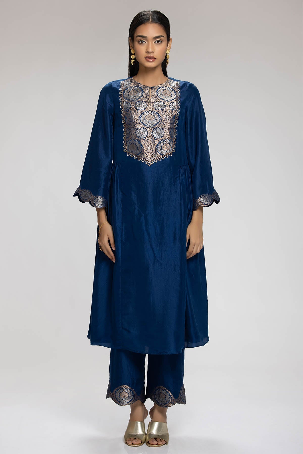 Chhaya Mehrotra Navy Embellished Kurta & Pants for women online at ScrollnShops