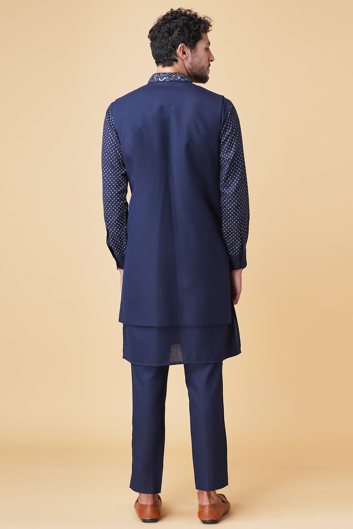 Navy Hand Embroidered Kurta Set