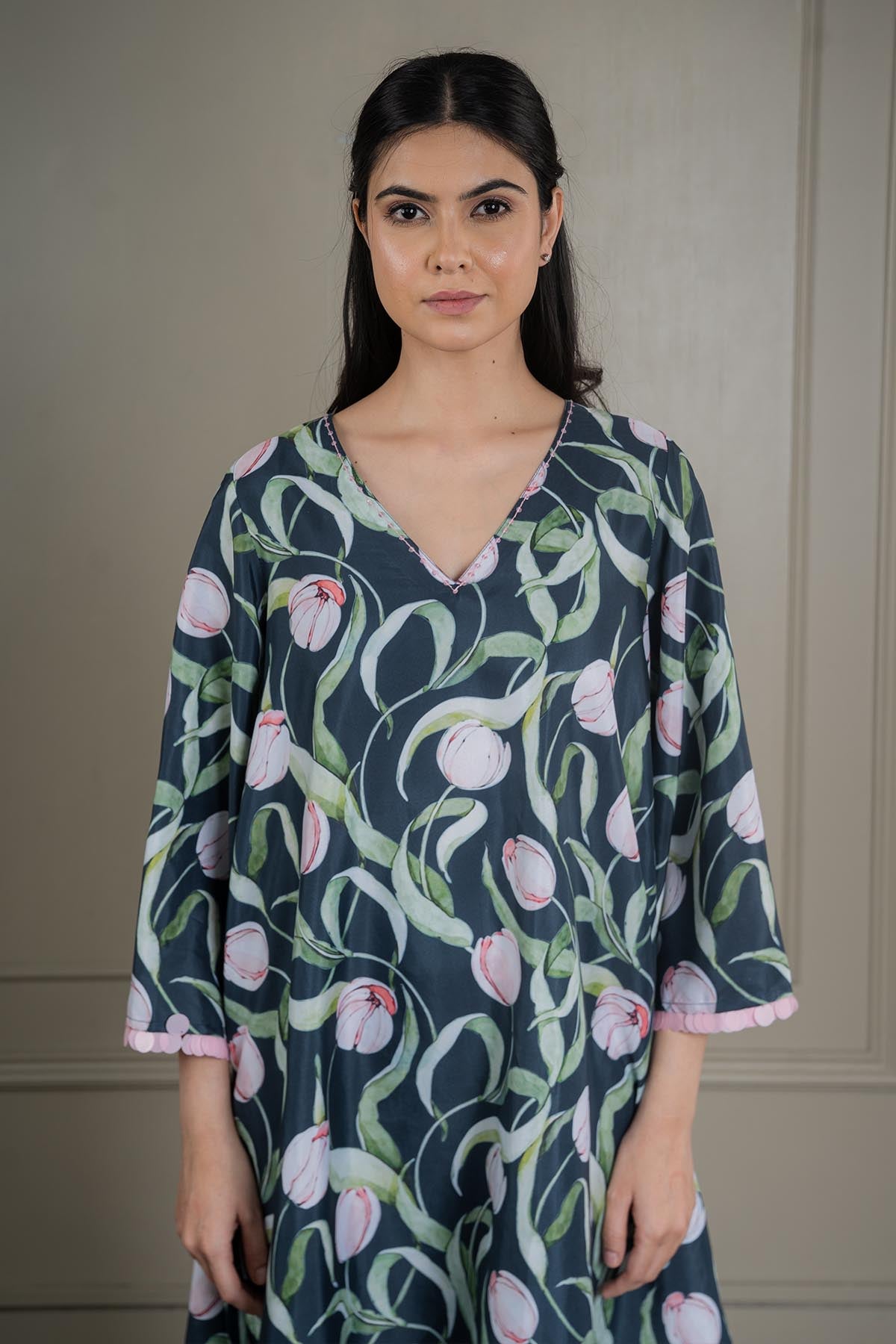 Navy Sequins Work Co-ord Set