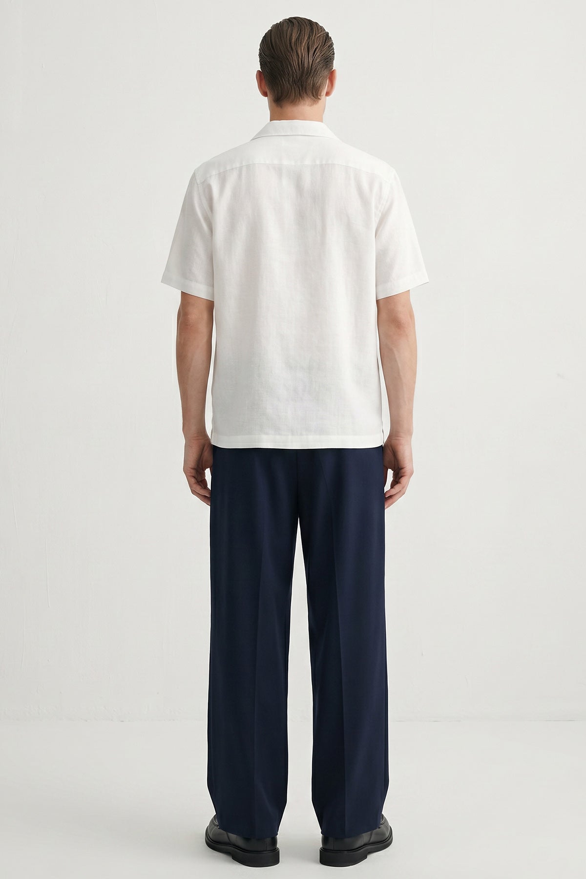 Navy Viscose Lycra Wide Pants