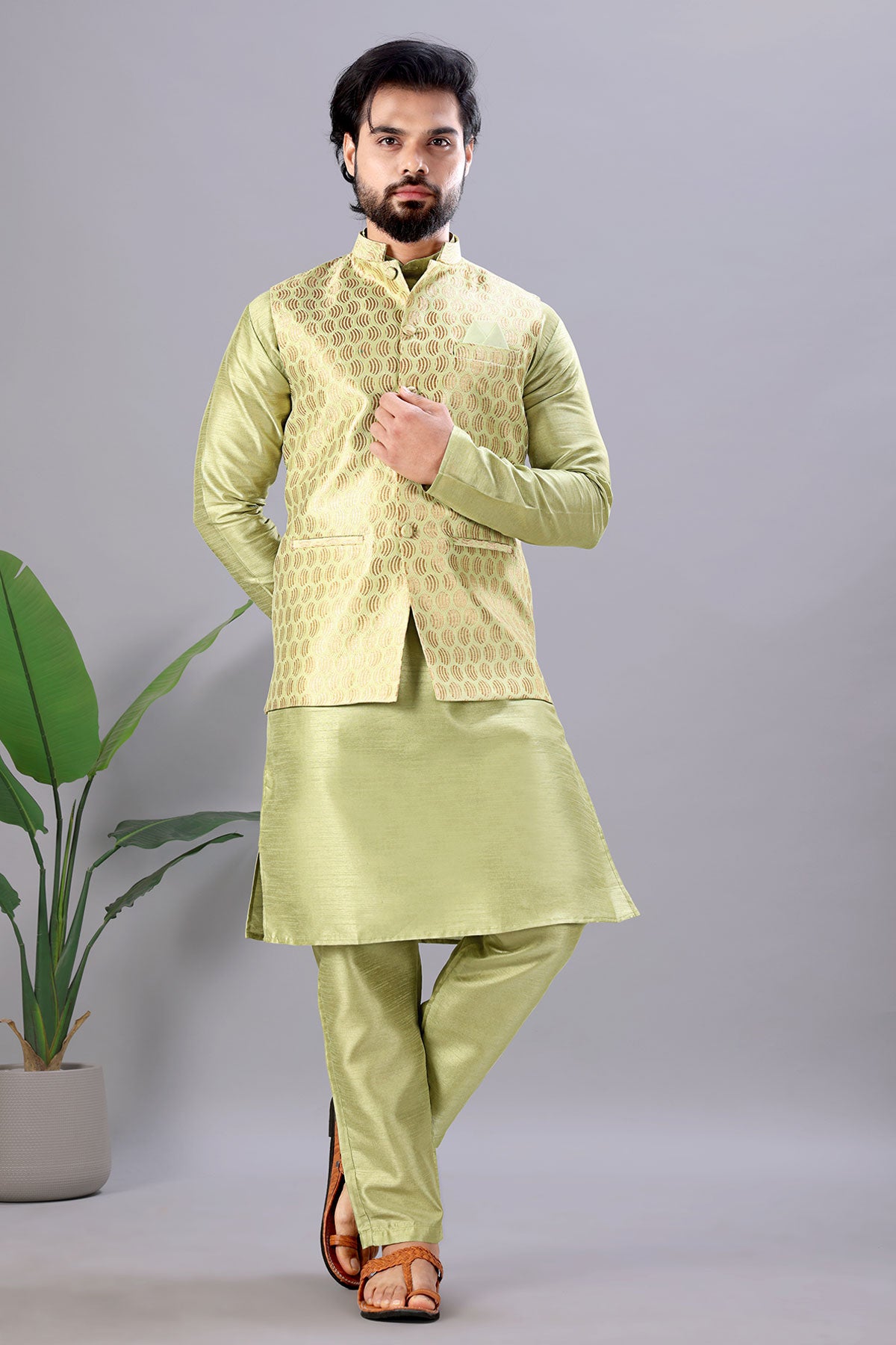 Neon Cotton Silk Bundi Jacket