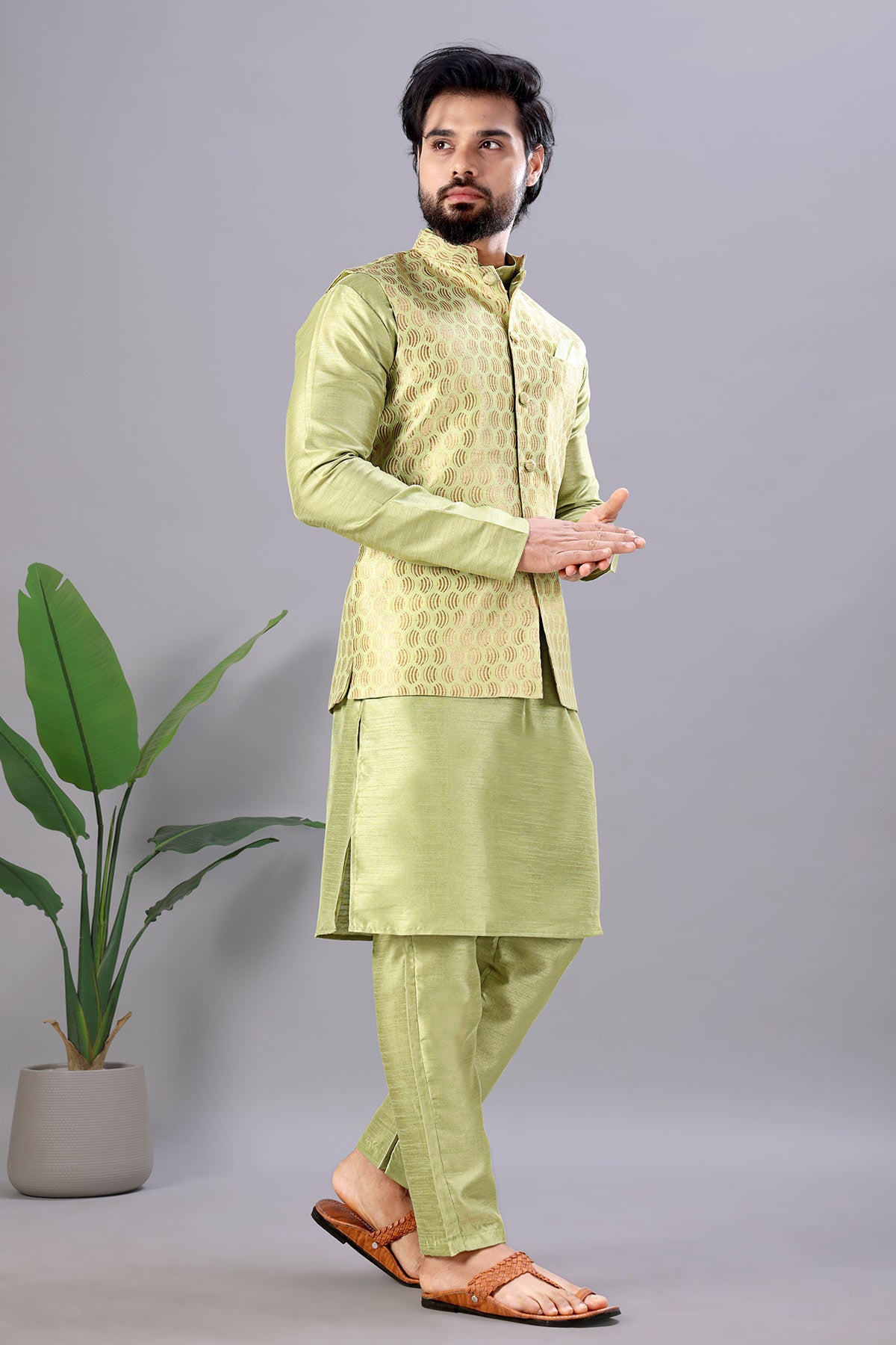 Neon Cotton Silk Bundi Jacket