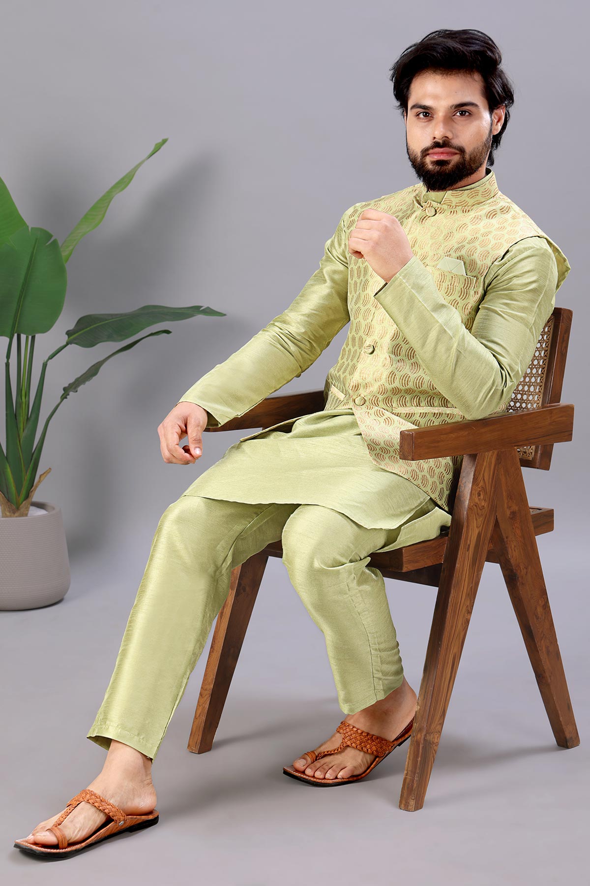 Neon Cotton Silk Bundi Jacket