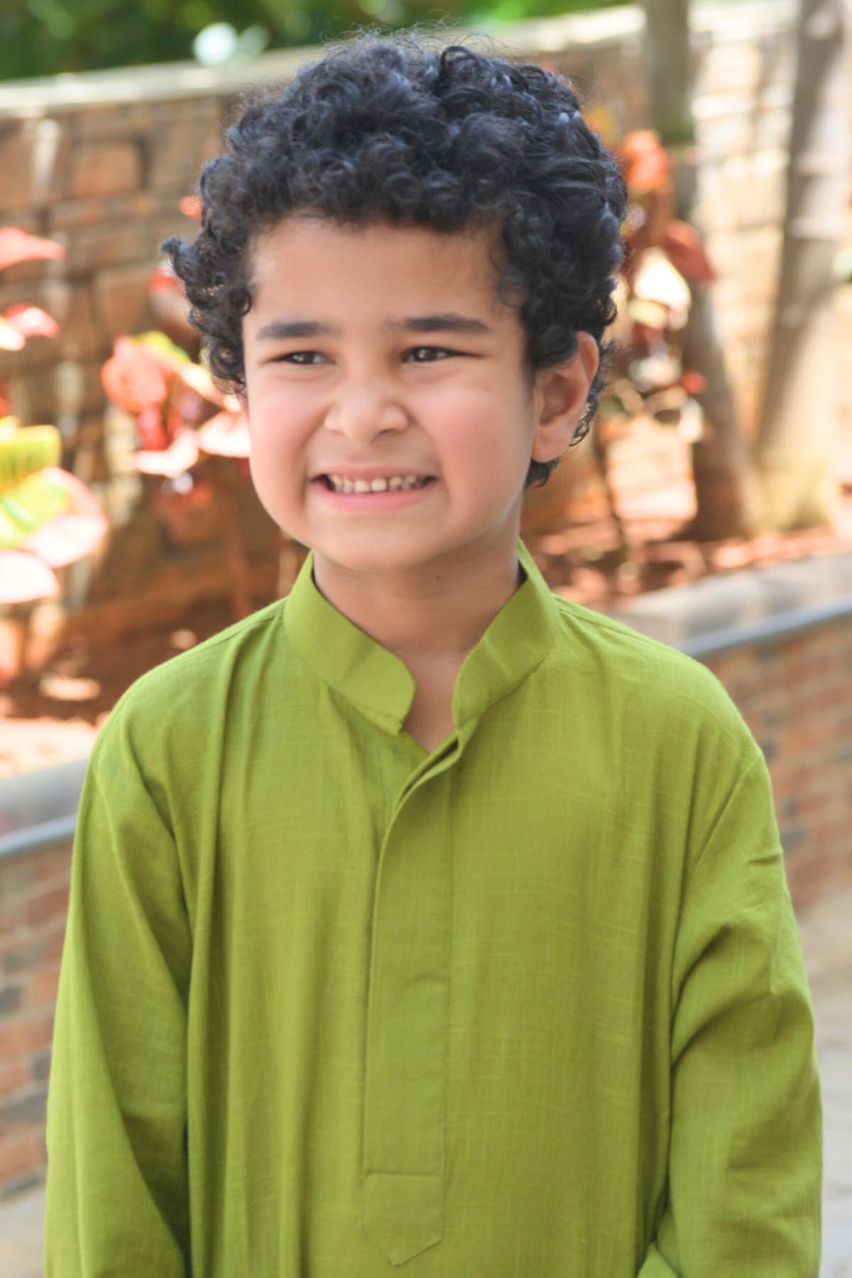 Neon Green Cotton Kurta & Dhoti