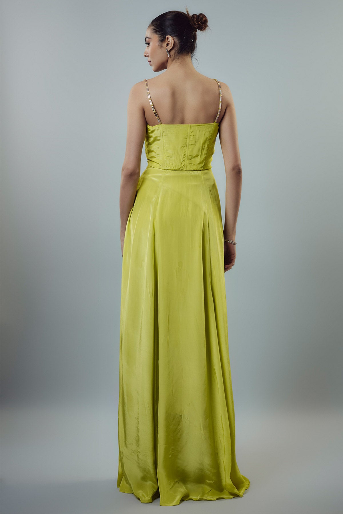 Neon Green Embellished Gown