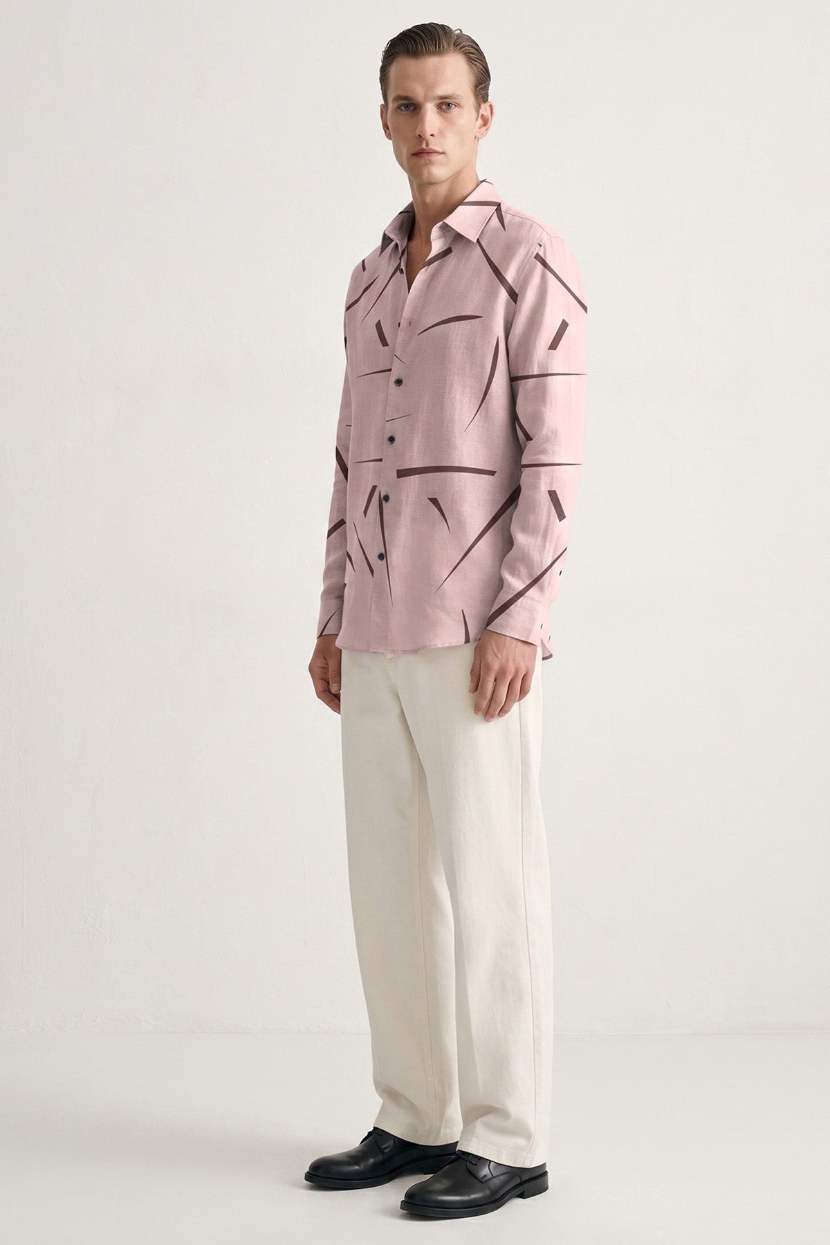 Nude Pink Linen Detailed Shirt