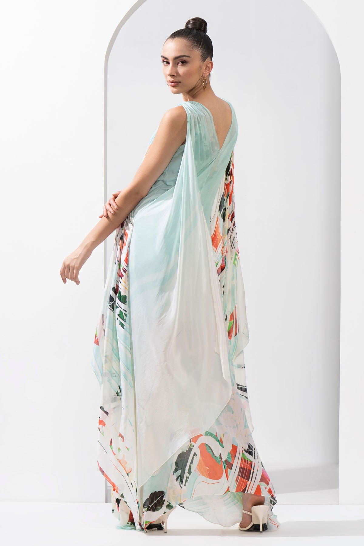 Ocean Blue Printed Kaftan