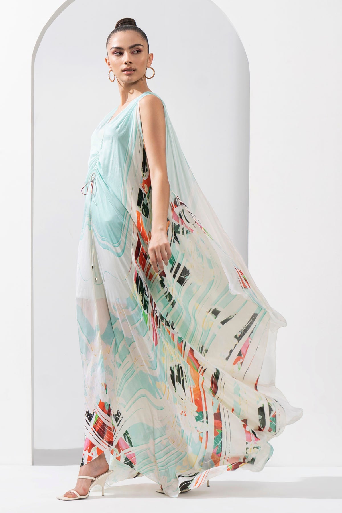 Ocean Blue Printed Kaftan