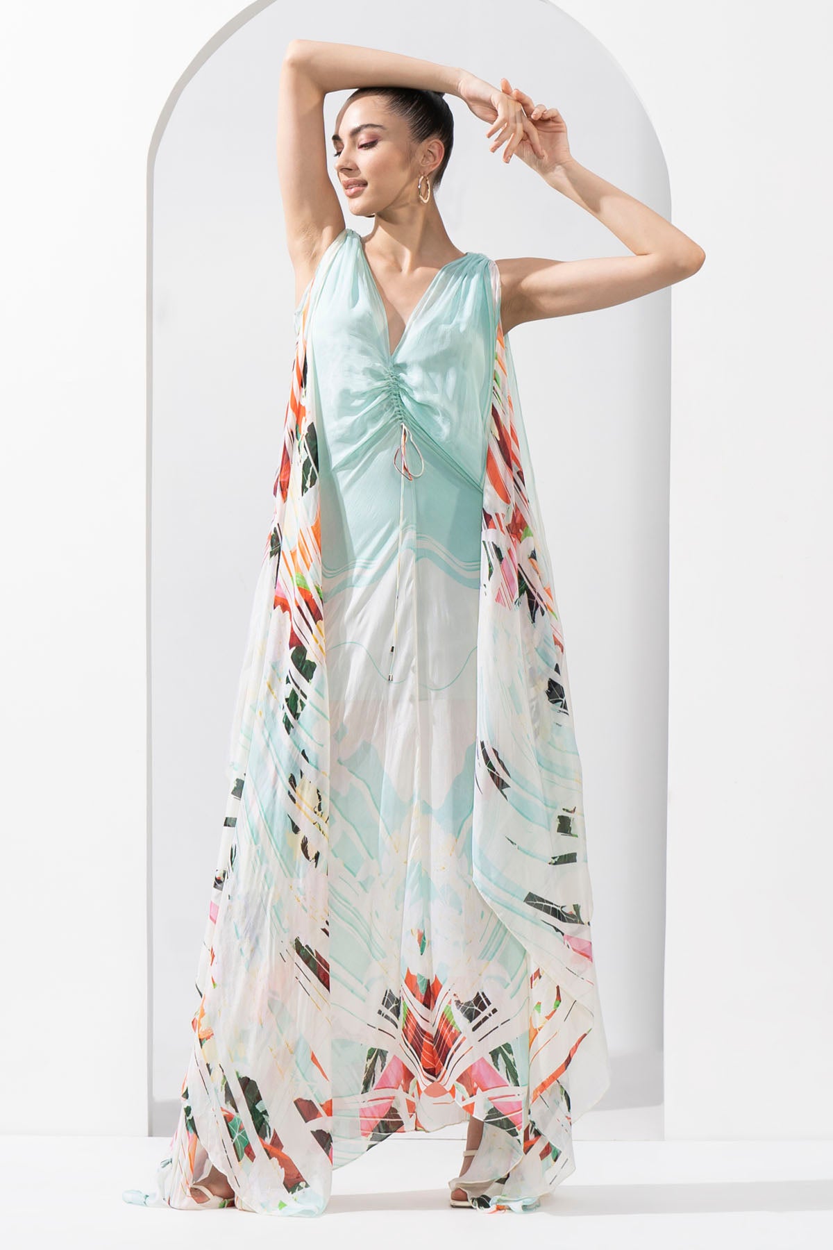 Ocean Blue Printed Kaftan