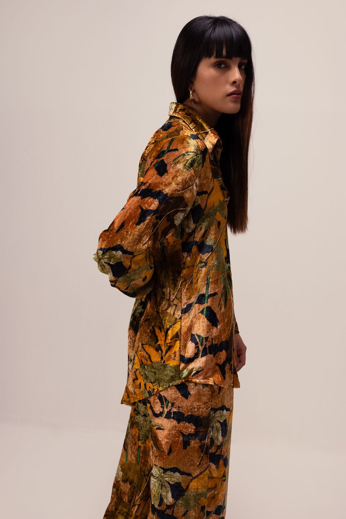 Ochre Abstract Print Co-ord Set