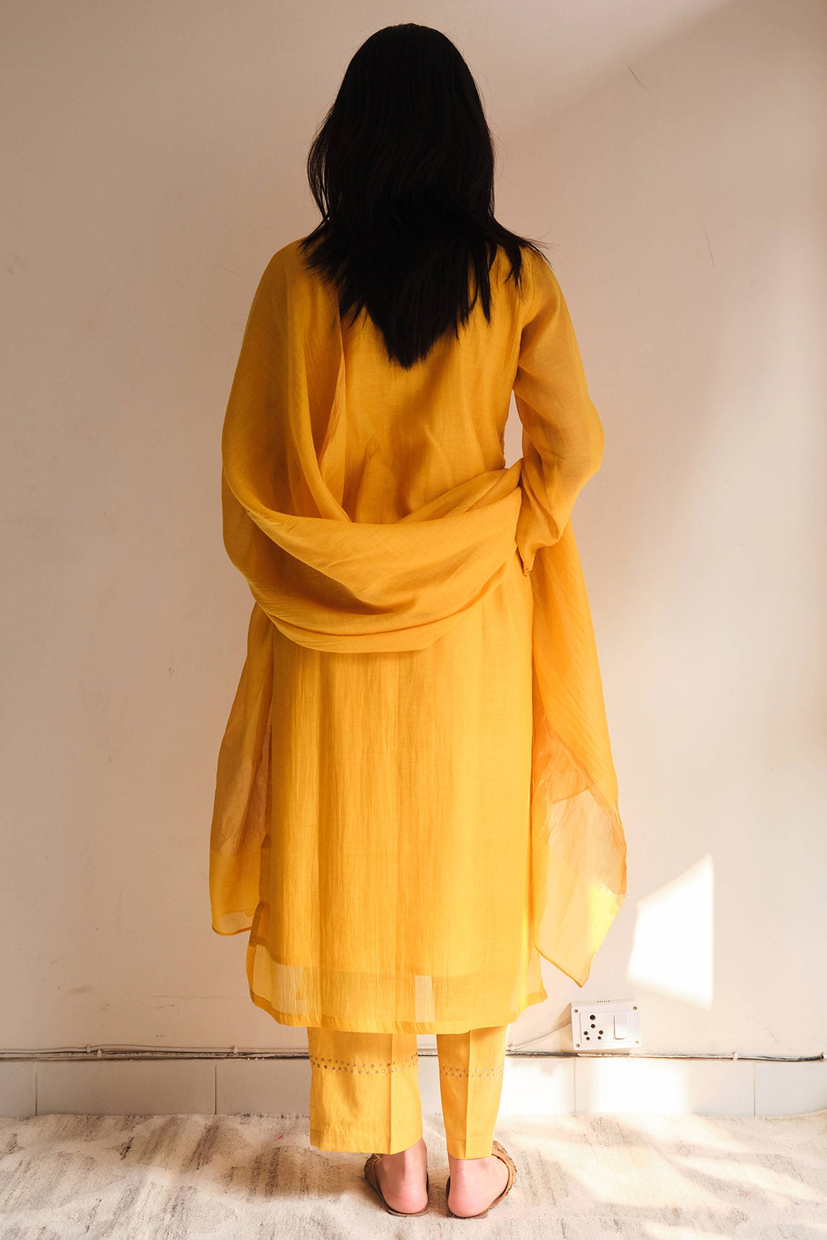 Ochre Zari & Dabka Kurta Set