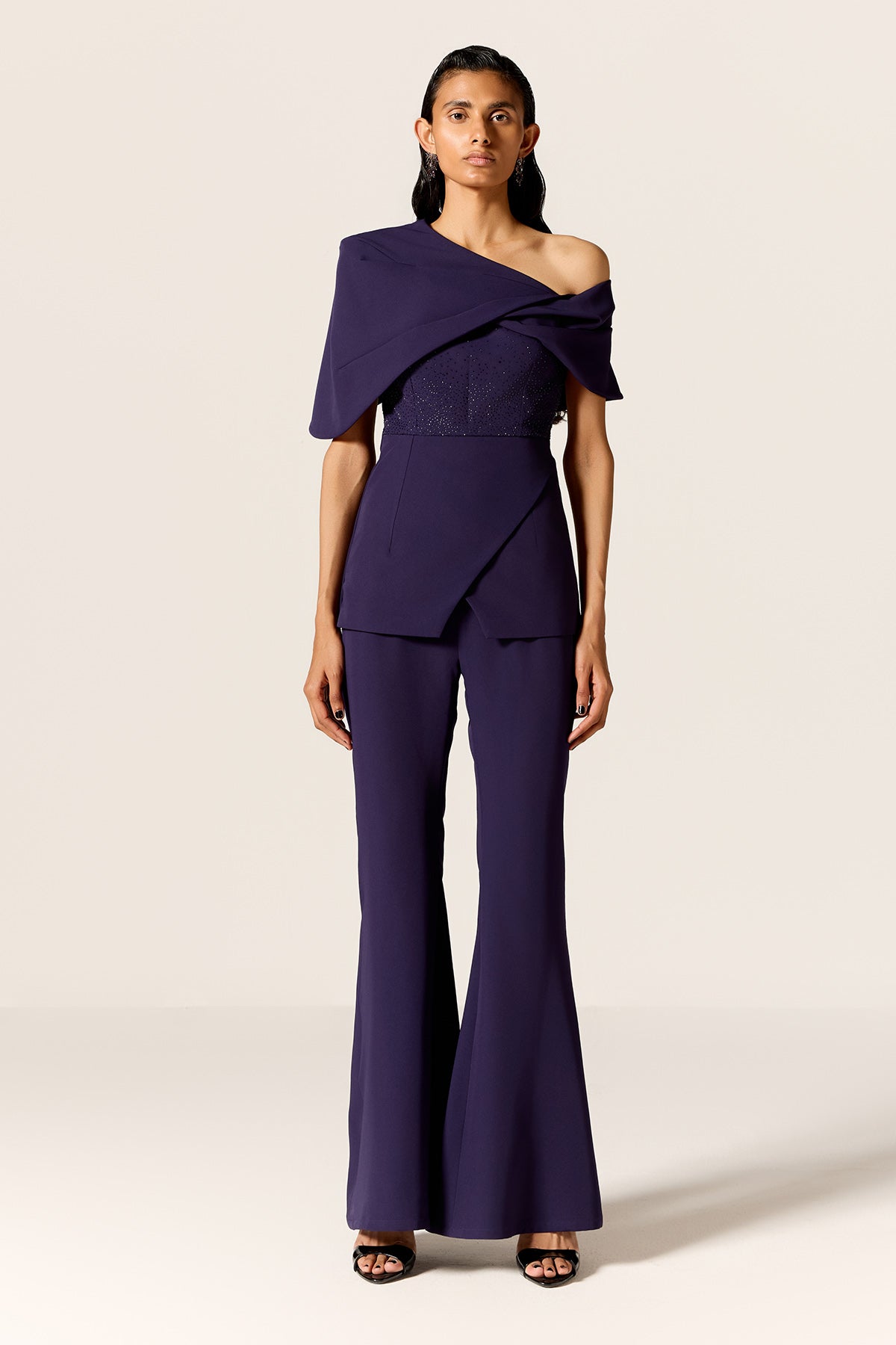 Off-Shoulder Blue Top & Pants