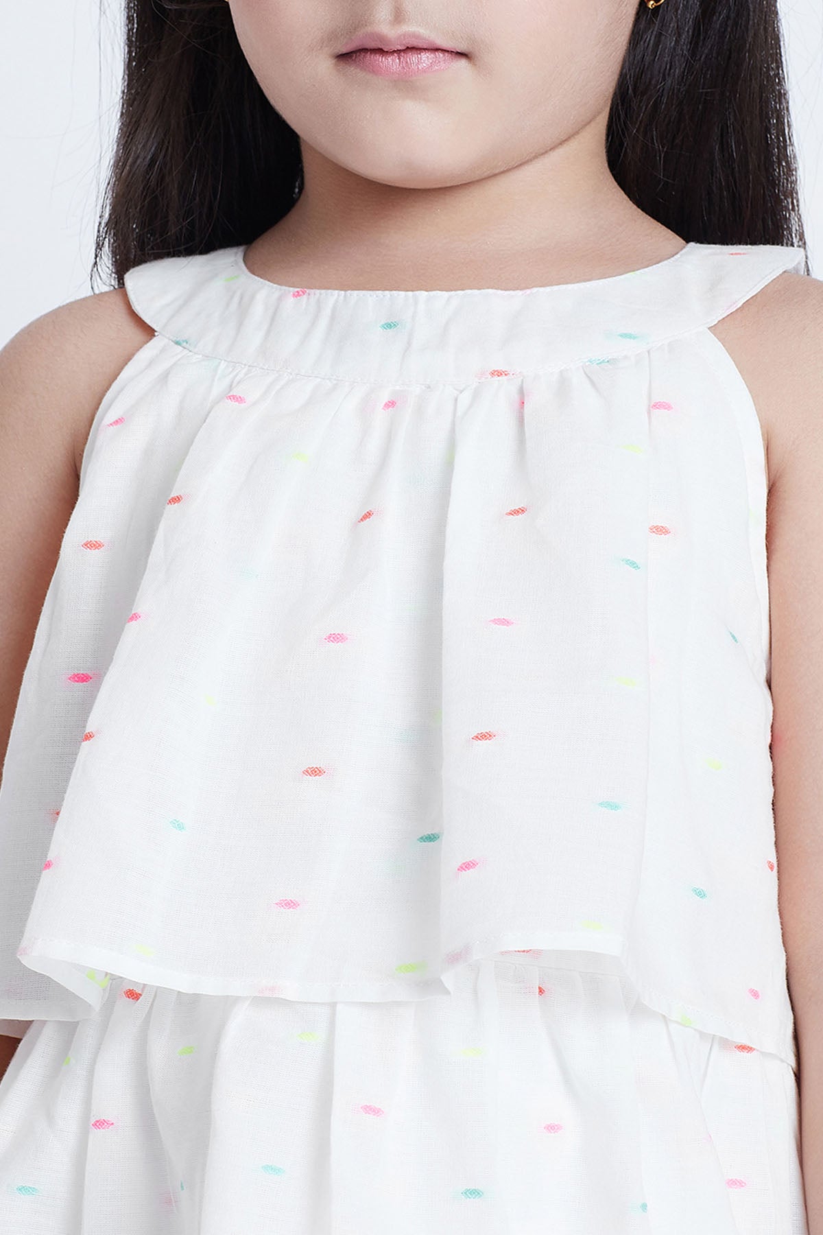 Off-White Cotton Tiered Dress