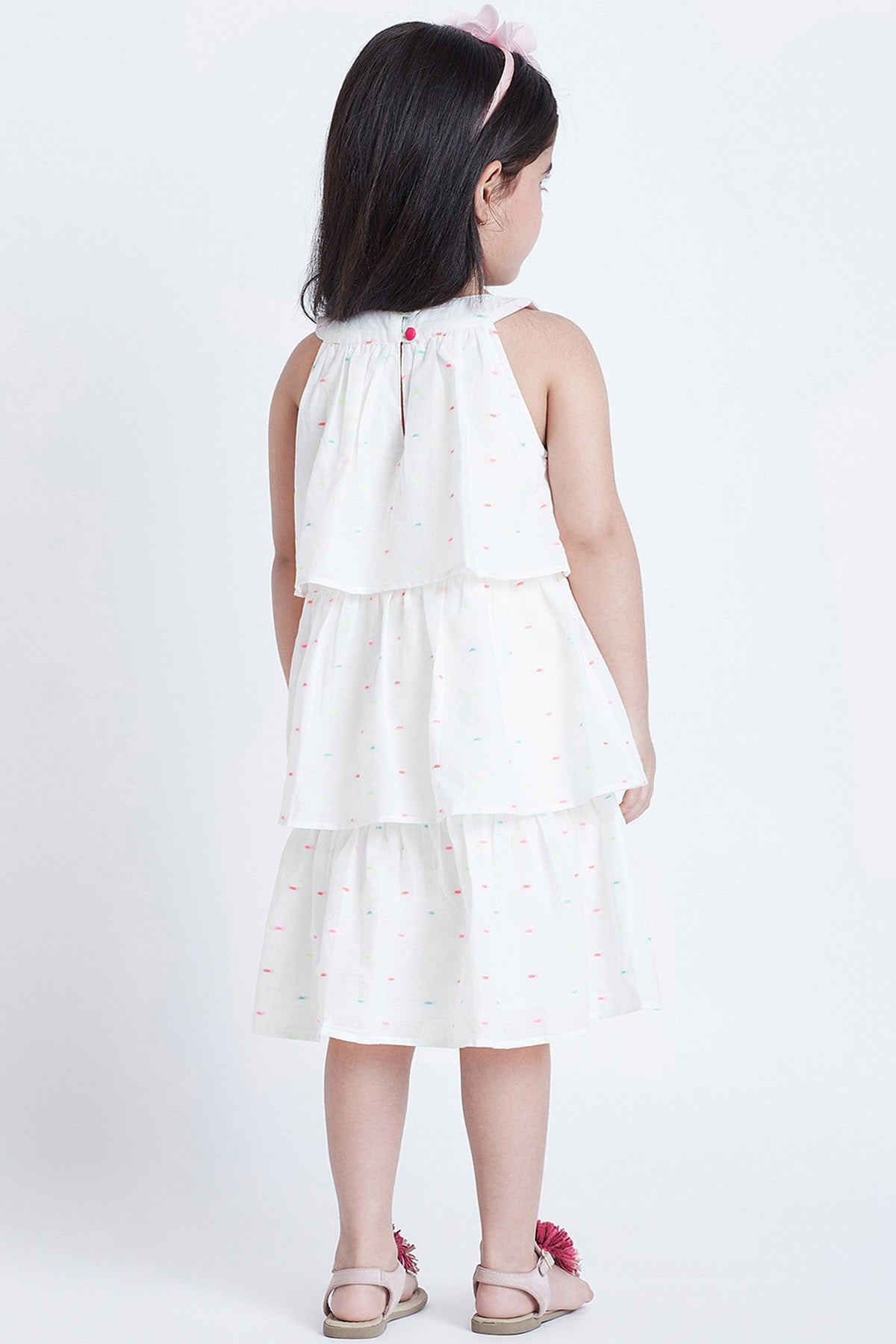Off-White Cotton Tiered Dress