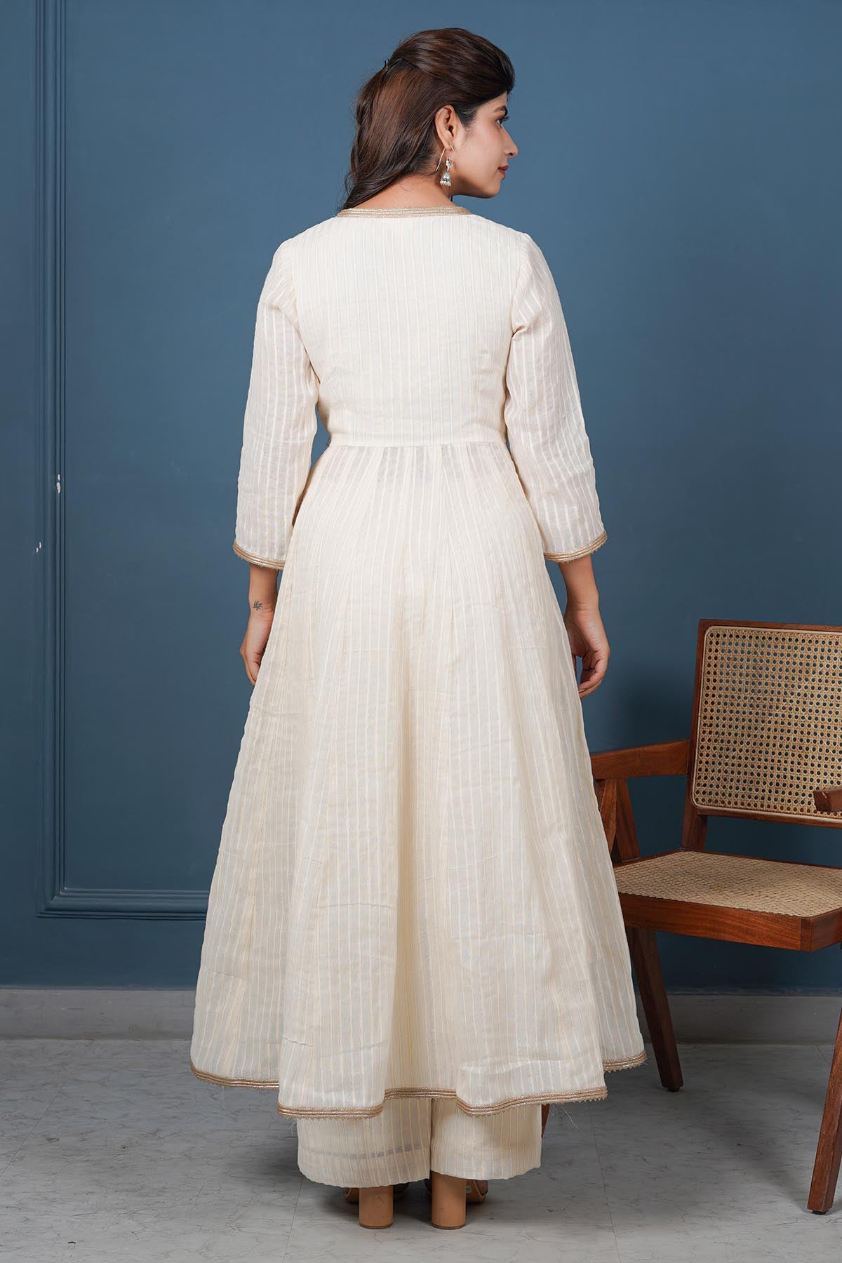 Off-White Angrakha Anarkali Set