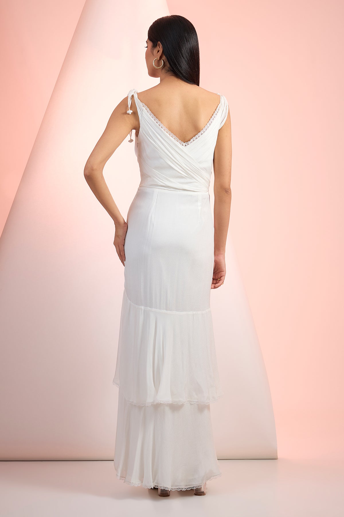 Off-White Chiffon Strappy Dress