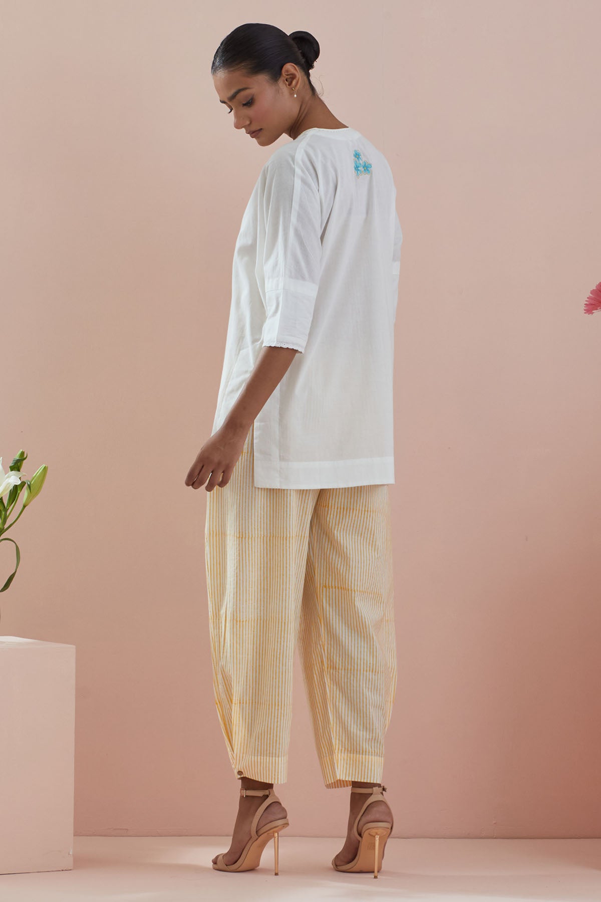 Off-White Cotton Tunic & Pants
