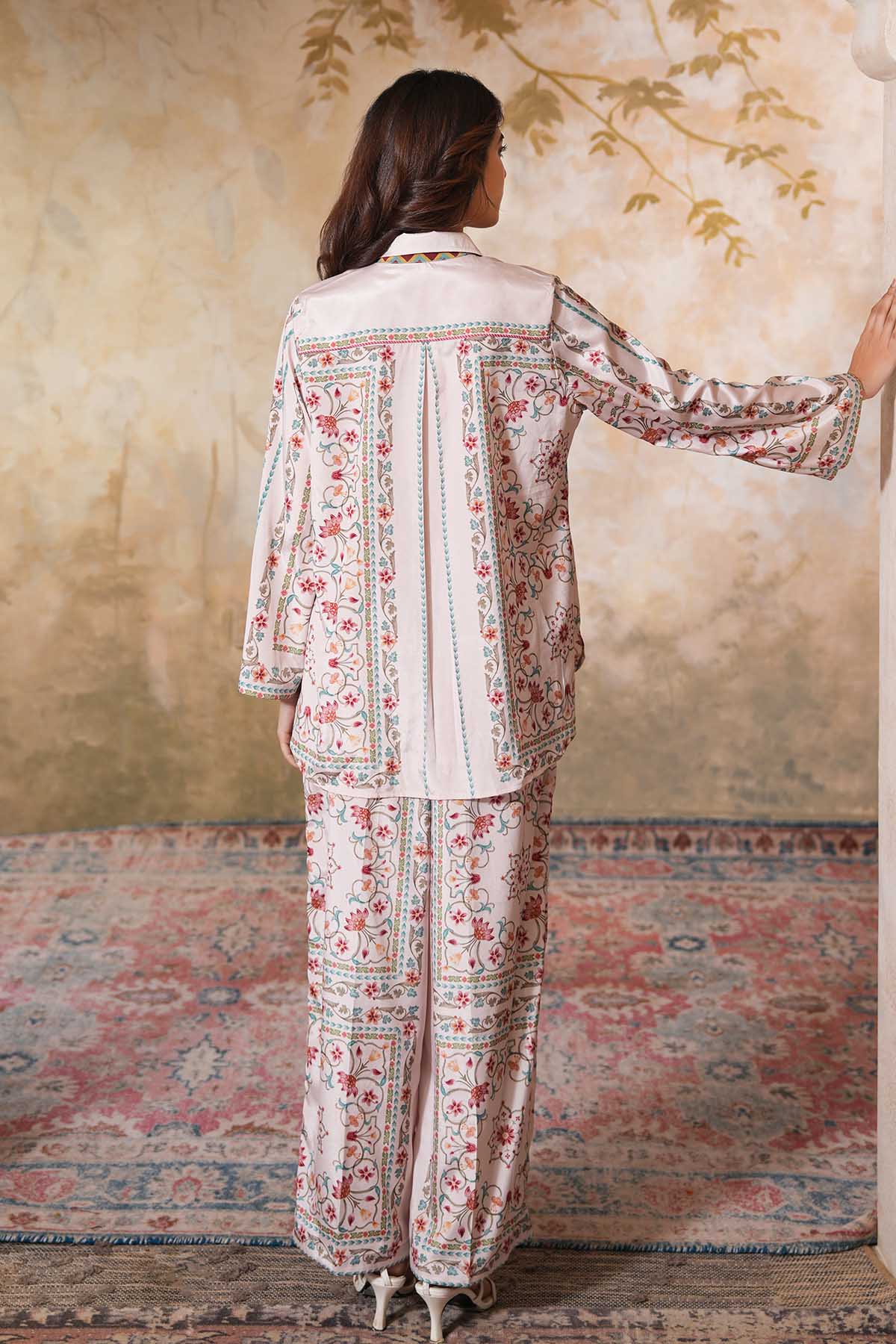 Off-White Crepe Silk Co-ord Set