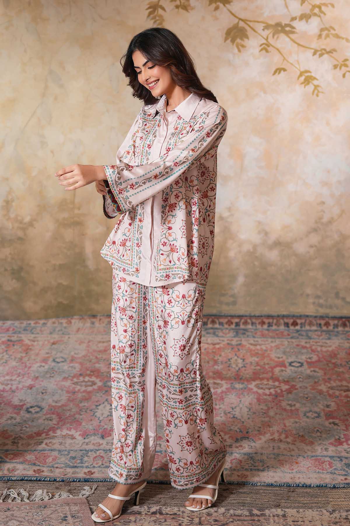 Off-White Crepe Silk Co-ord Set