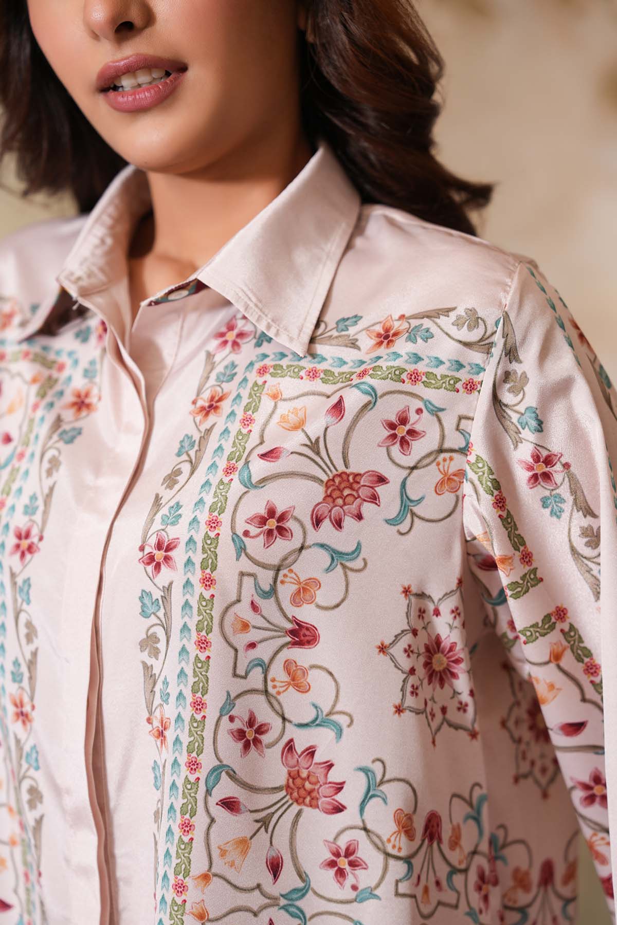 Off-White Crepe Silk Co-ord Set