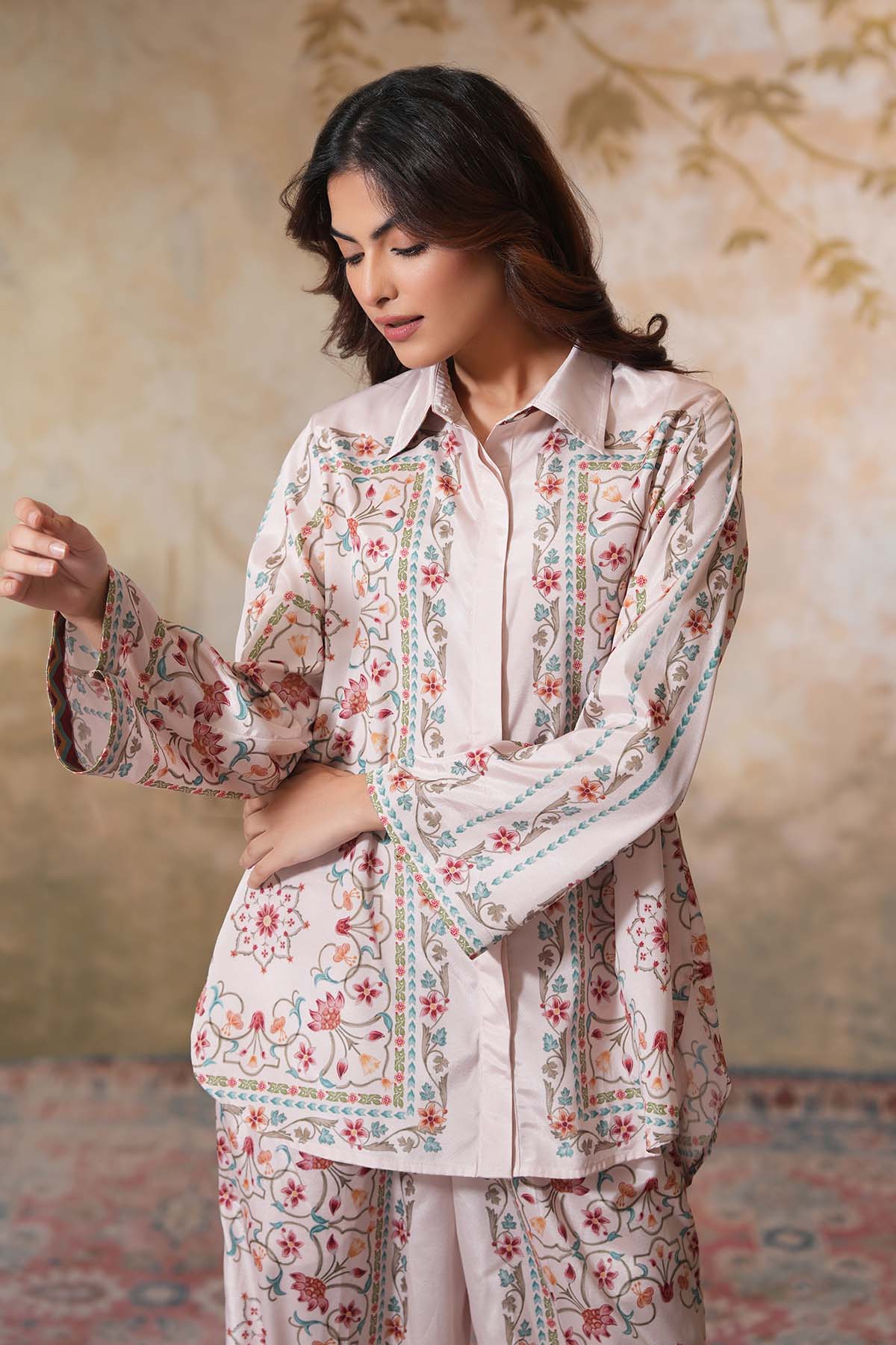 Off-White Crepe Silk Co-ord Set