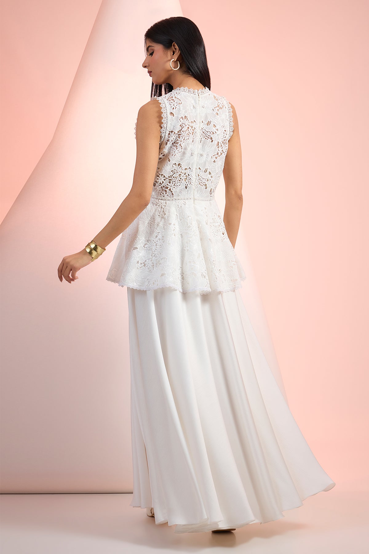 Off-White Embroidered Dress