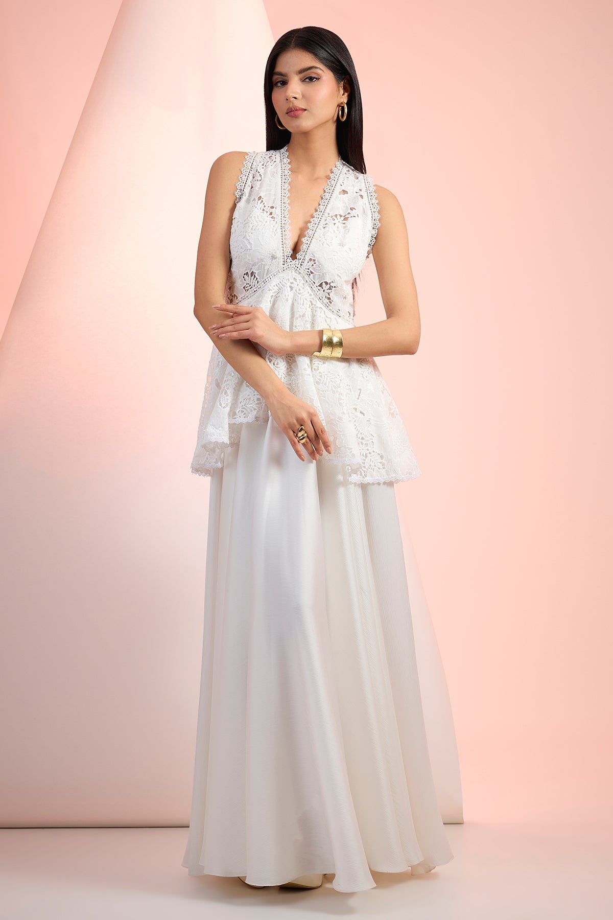 Buy Off-White Embroidered Dress by Mandira Wirk for Women online at ScrollnShops