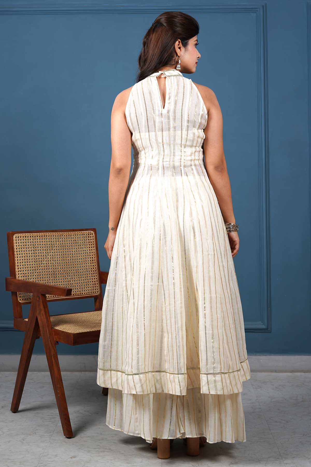 Off-White Flared Kurta & Pants