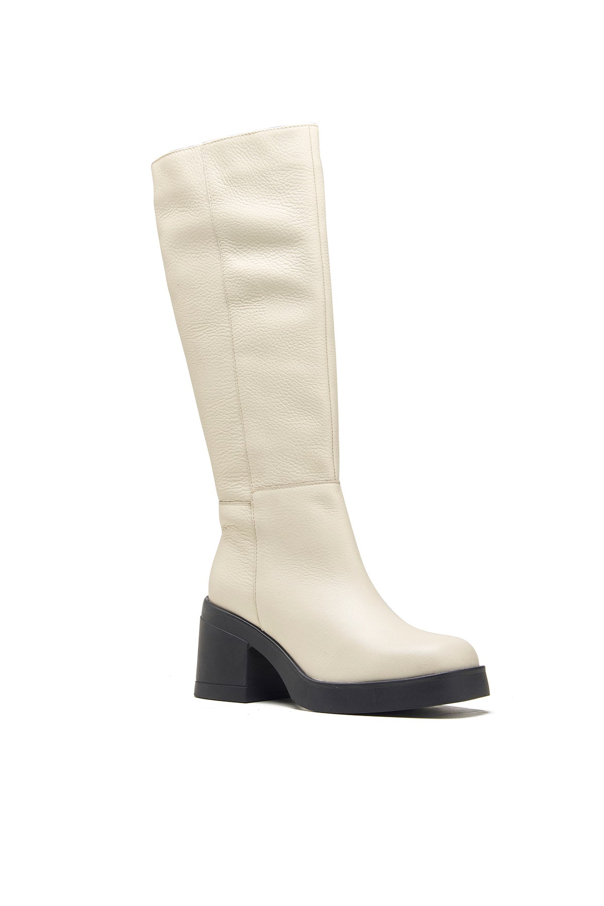 Buy Off-White Floater Leather Boots by Dang Shoes for women online at ScrollnShops