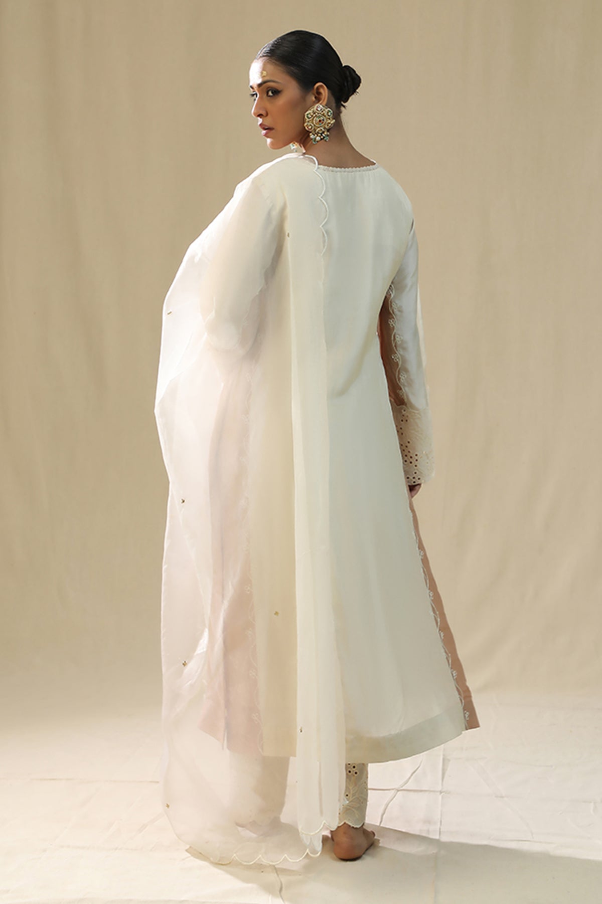 Off-White Handpainted Kurta Set