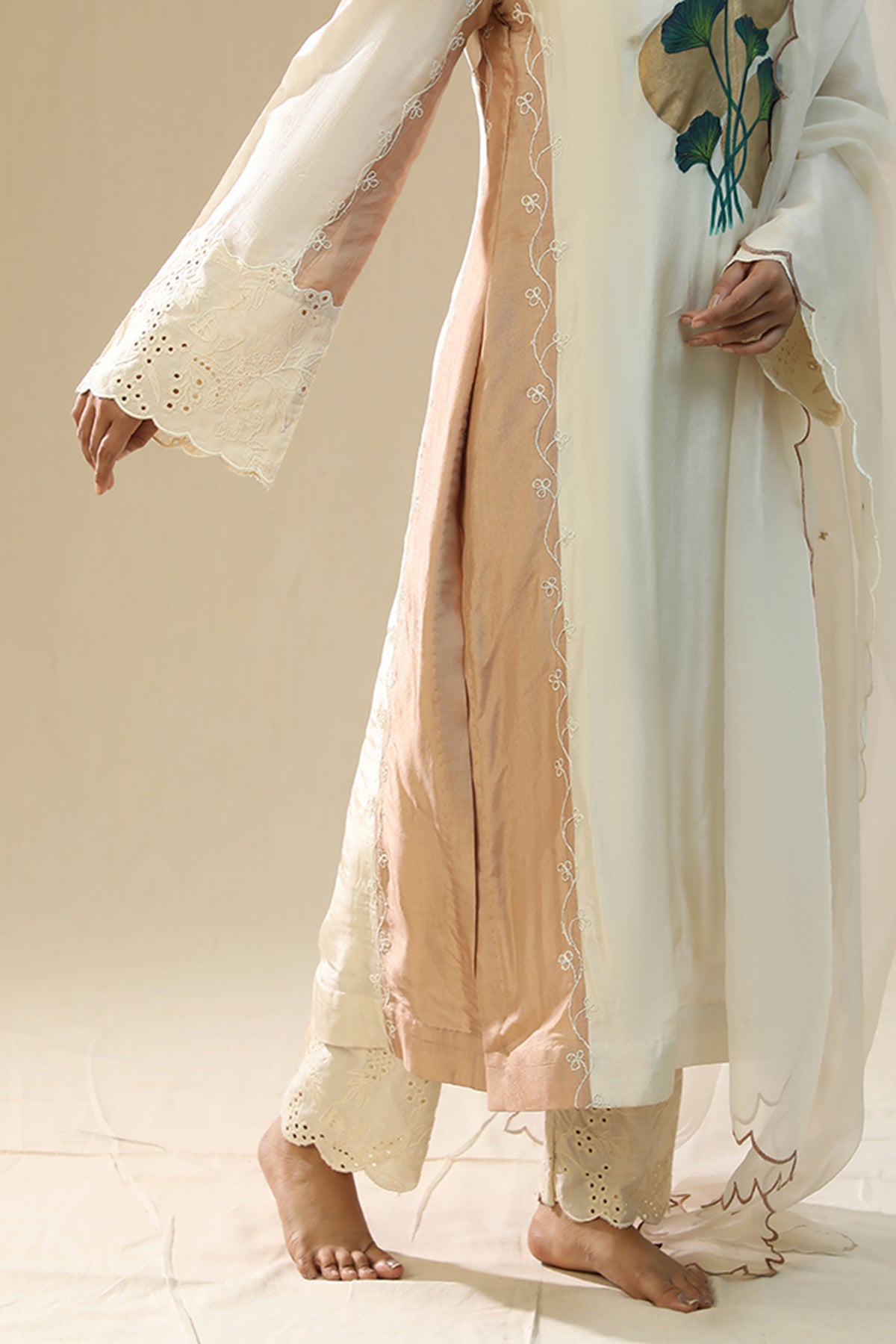 Off-White Handpainted Kurta Set