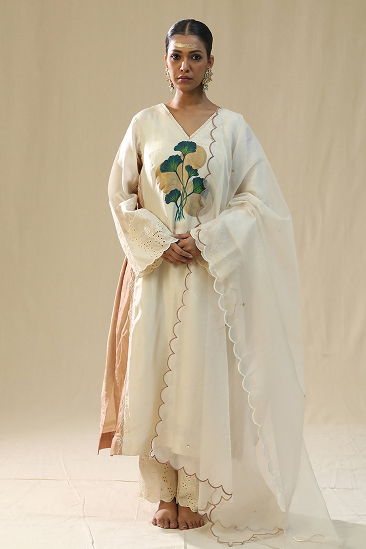 Buy Off-White Handpainted Kurta Set by Arpita Sulakshana for women online at ScrollnShops