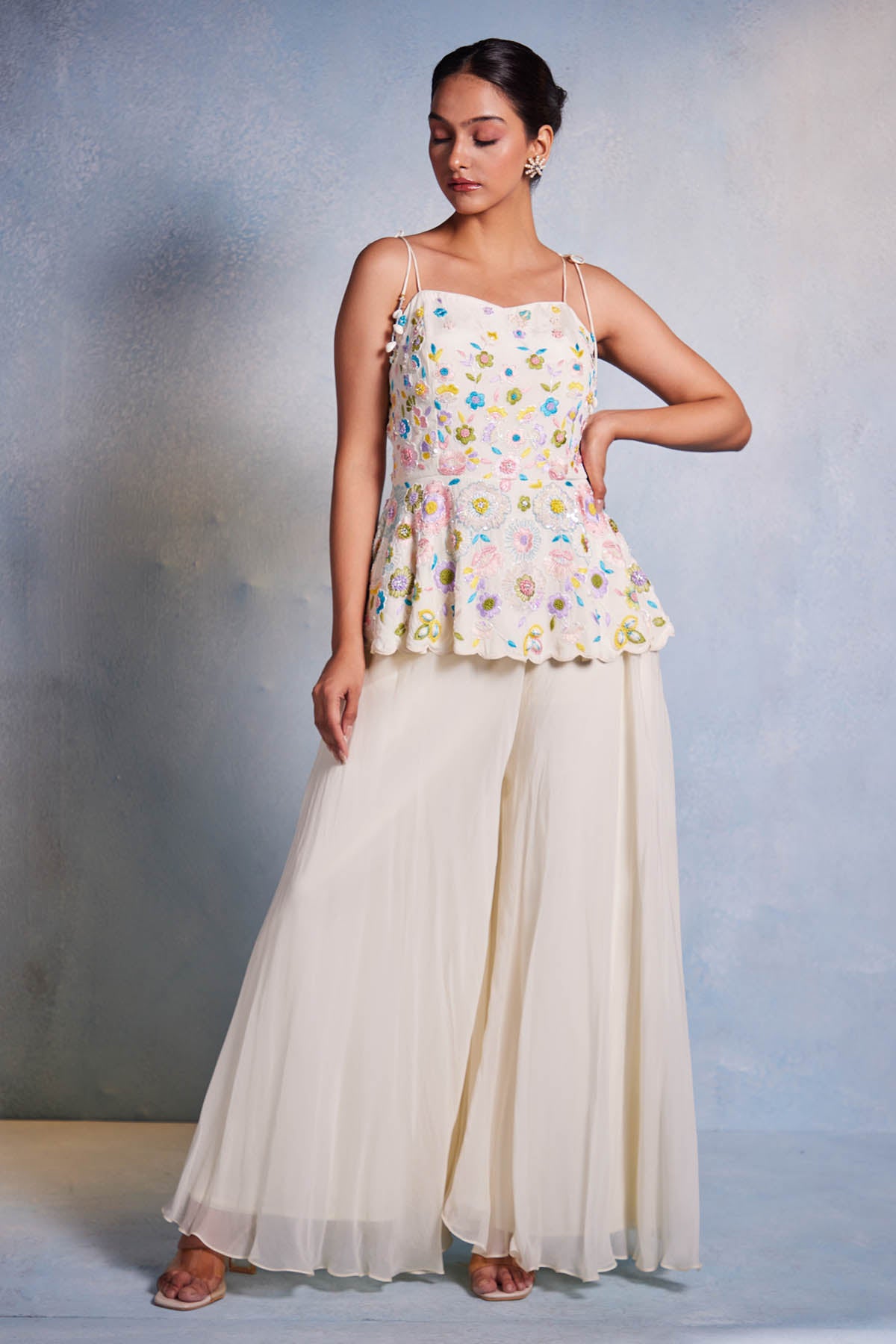 Off-White Handwork Sharara Set