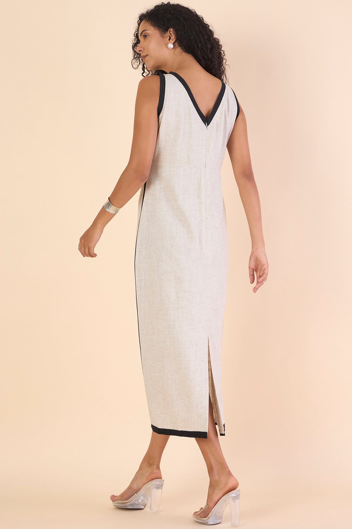 Off-White Linen Blend Dress