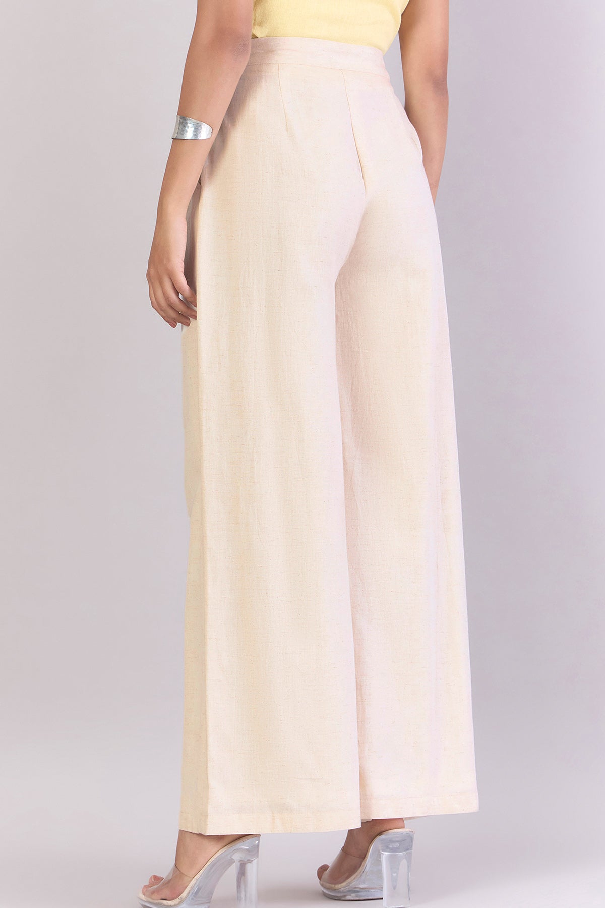 Off-White Linen Pleated Trousers